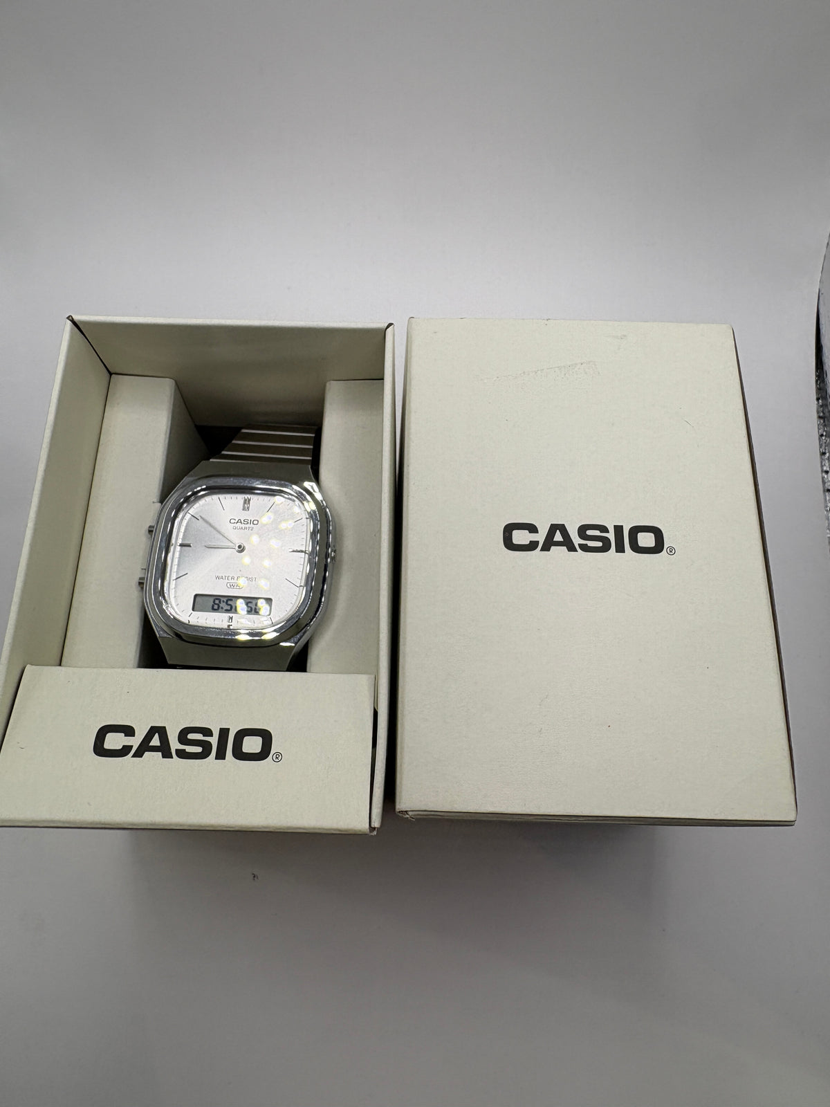 Casio AQ-240E-7A Silver Analog-Digital Stainless Steel Watch