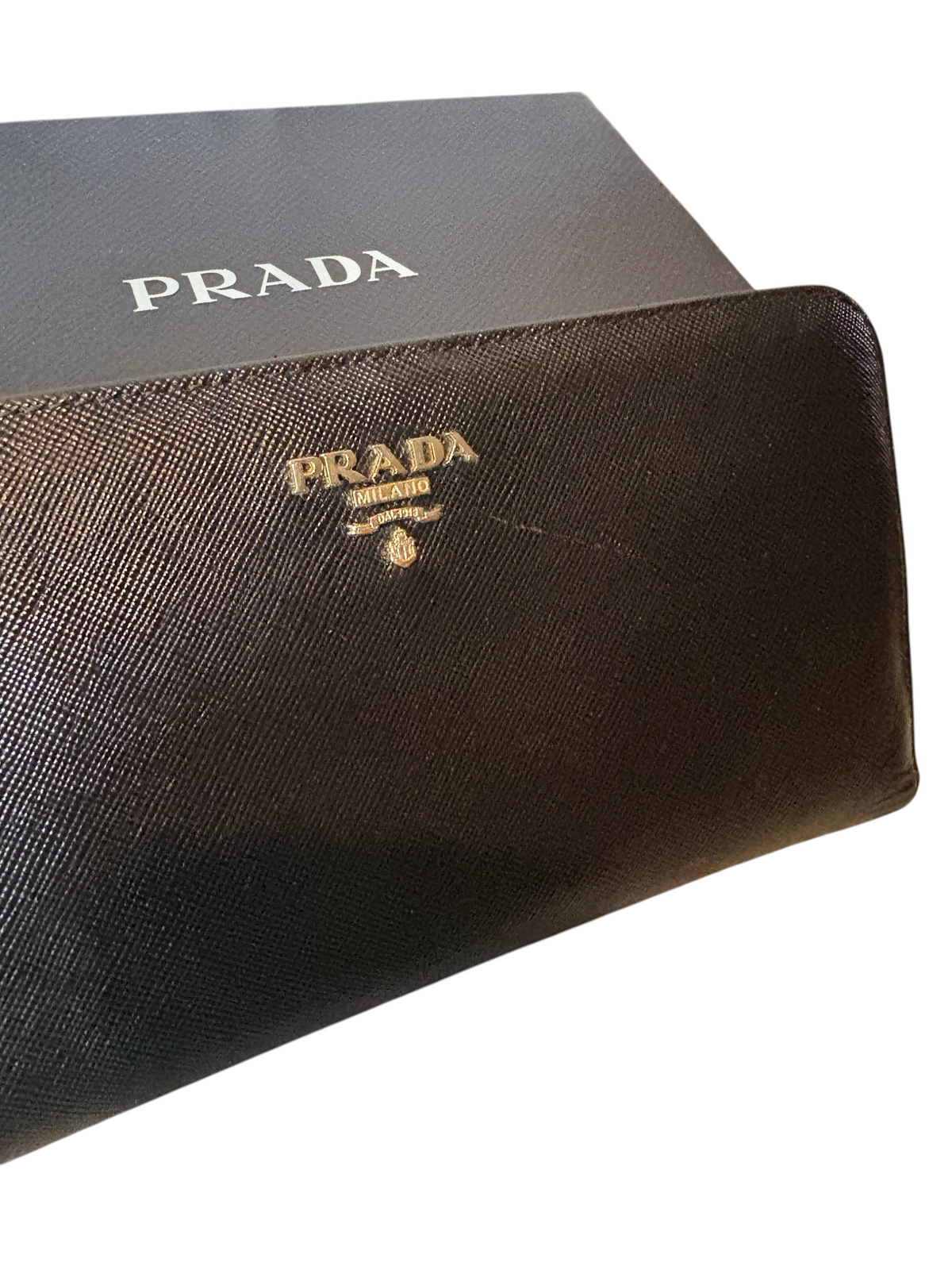 7492 - Prada Saffiano Leather Continental Wallet with box