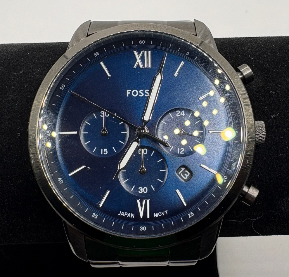 Fossil Neutra Chronograph Gunmetal & Blue Dial Watch (FS5454)