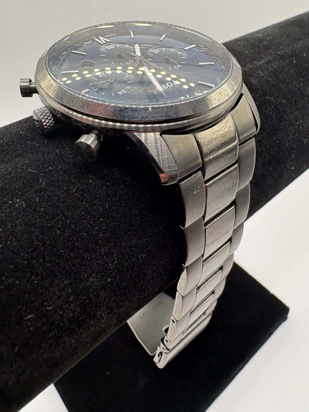 Fossil Neutra Chronograph Gunmetal & Blue Dial Watch (FS5454)