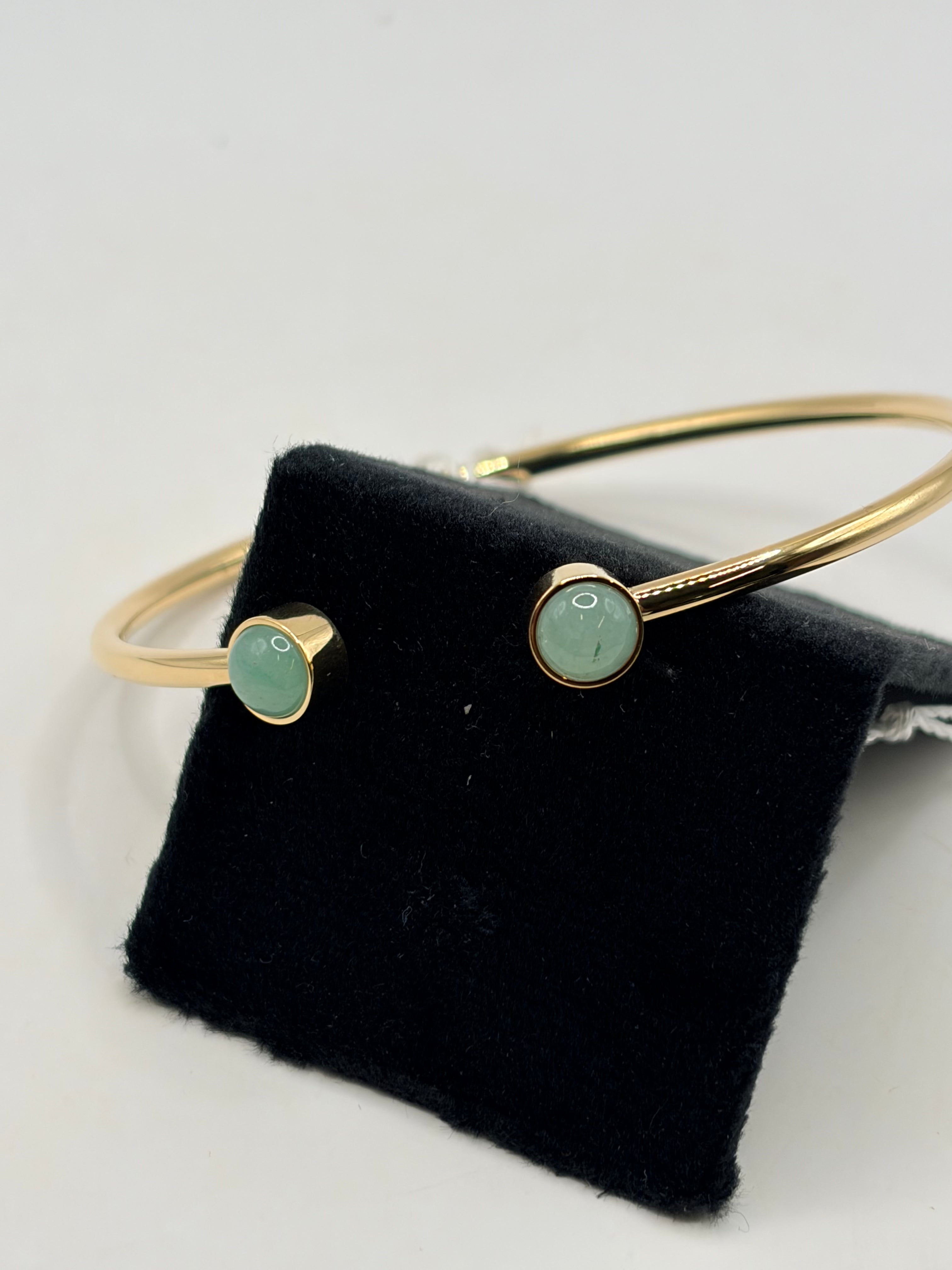 Olivia Burton London Aventurine Cabochon Gold Plated Gemstone Bangle - NIB