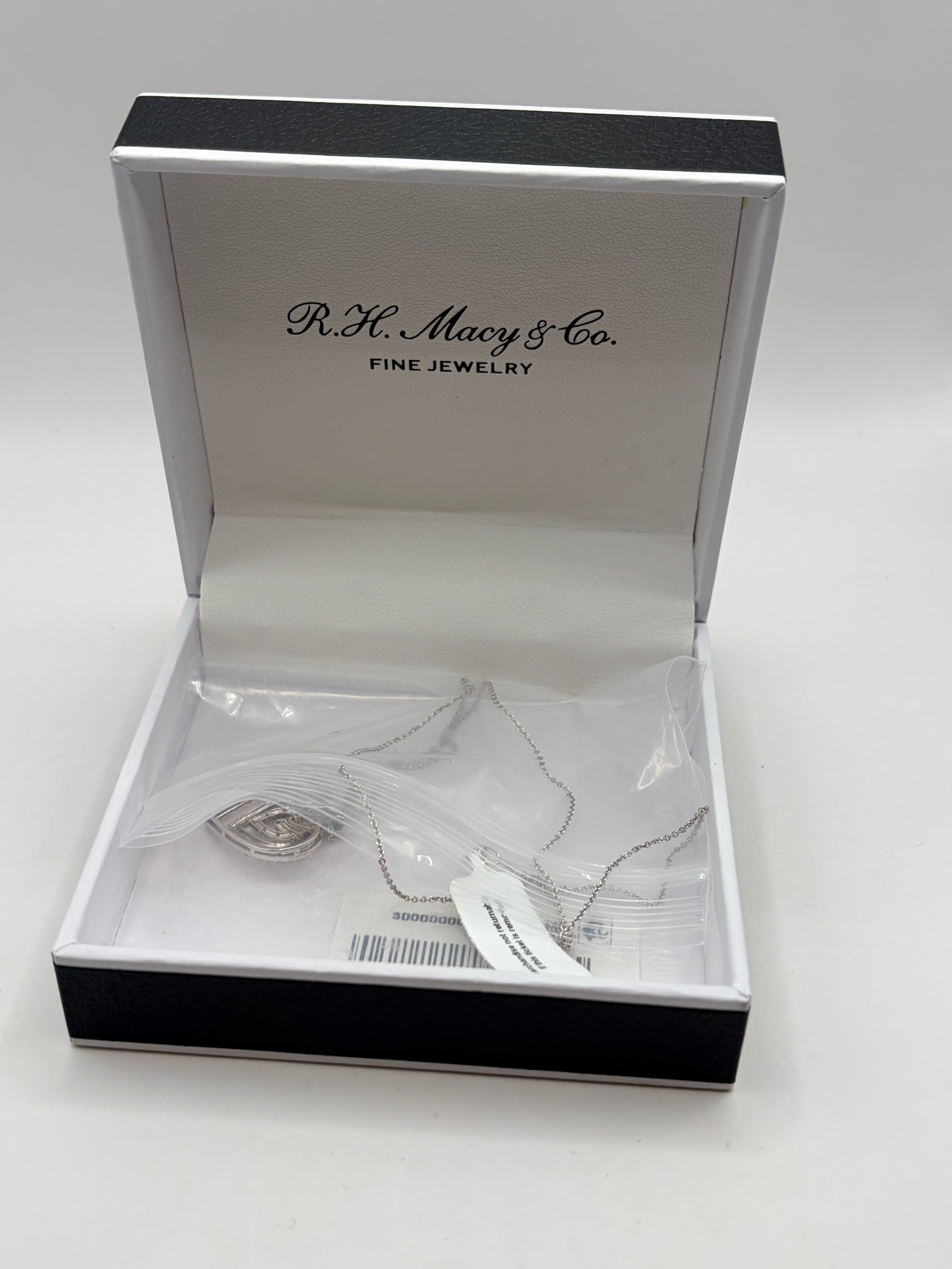 R. H. Macy & Co. Diamond Heart 18" Pendant Necklace in Sterling Silver - NIB