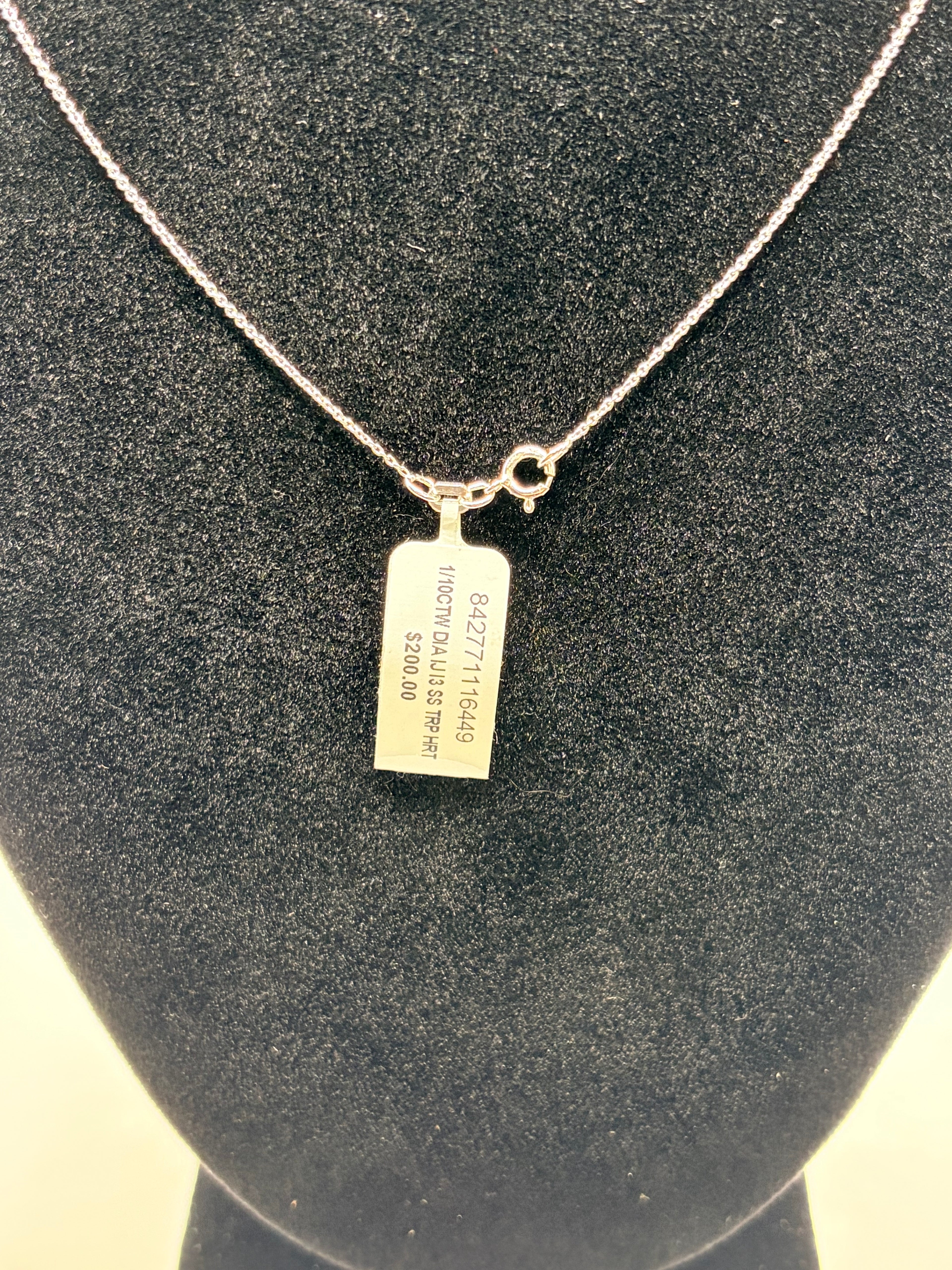 R. H. Macy & Co. Diamond Heart 18" Pendant Necklace in Sterling Silver - NIB