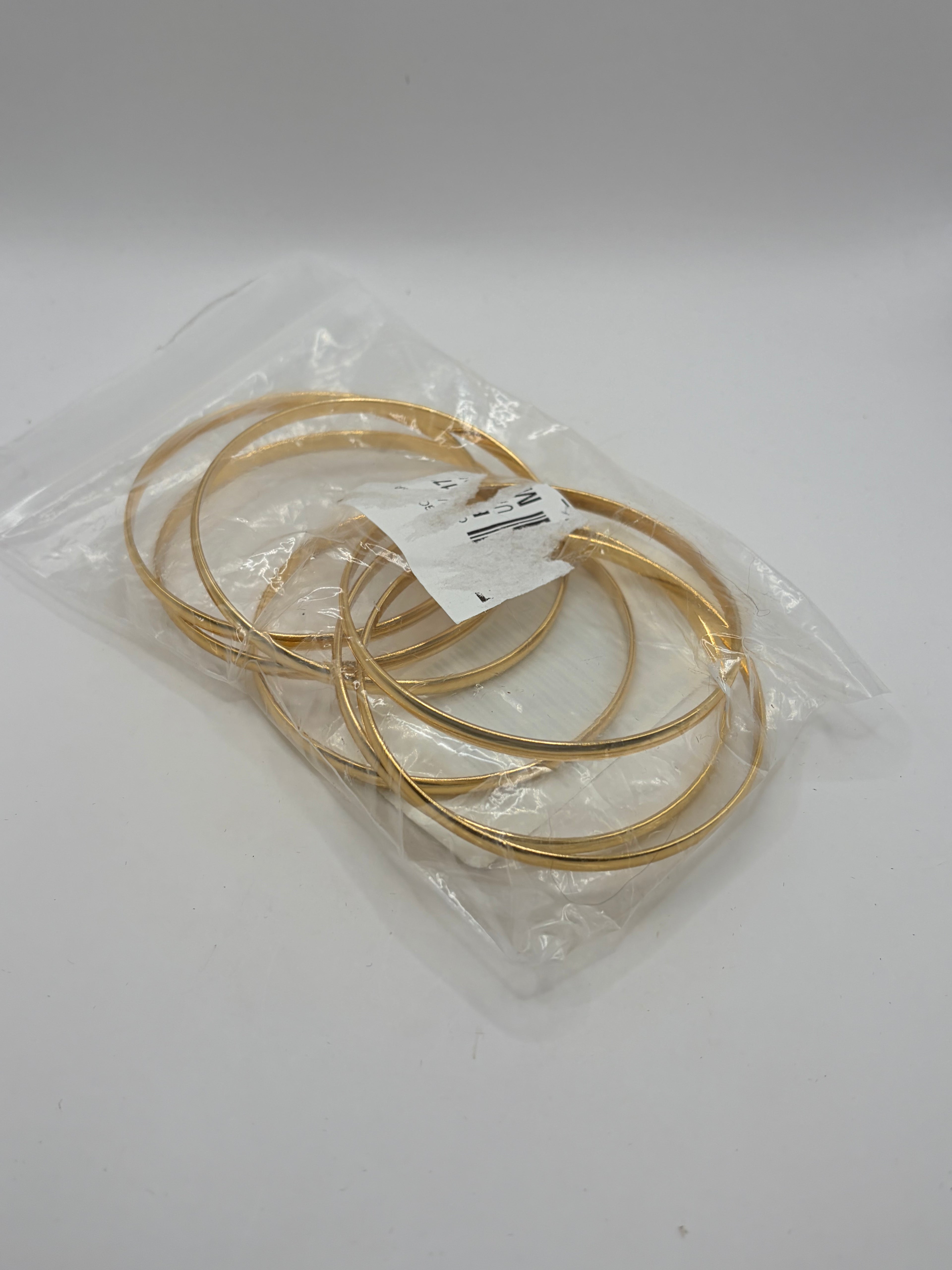 Bangle Bracelet Set of 7 Gold Tone Women's