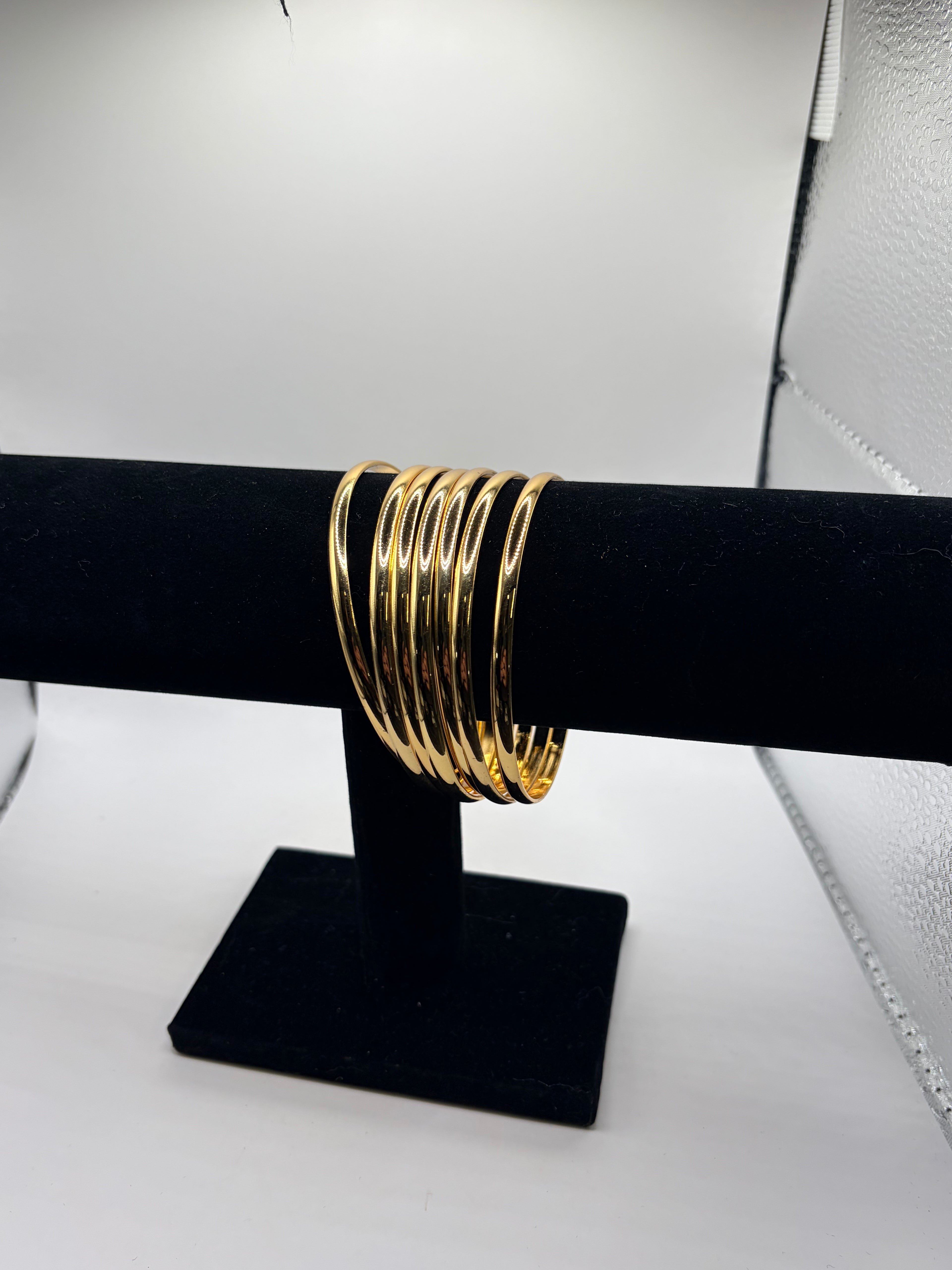 Bangle Bracelet Set of 7 Gold Tone Women's