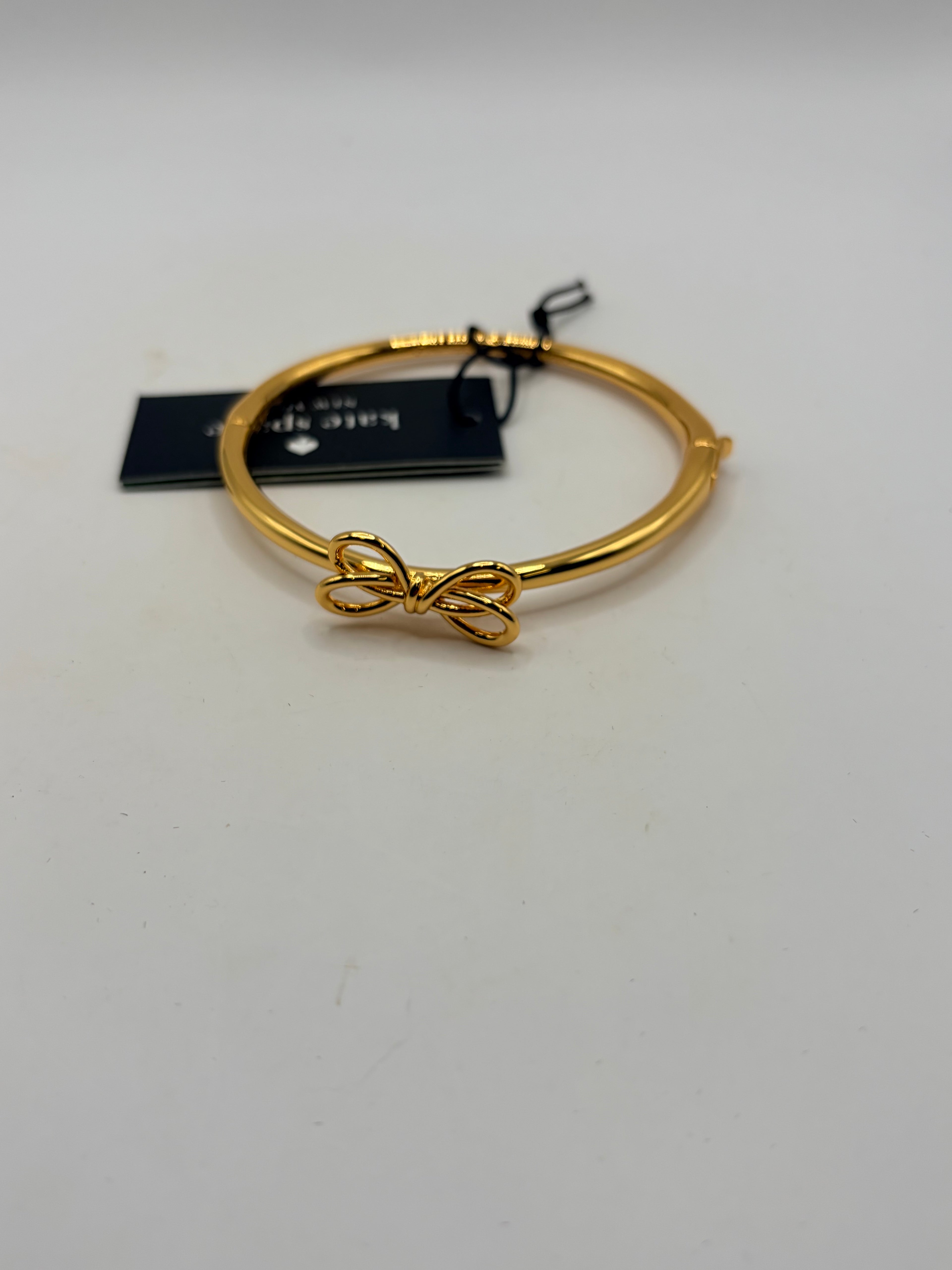 Kate Spade Gold Tone Bow Hinged Bangle Bracelet NWT - One Size / Gold / New with Tags
