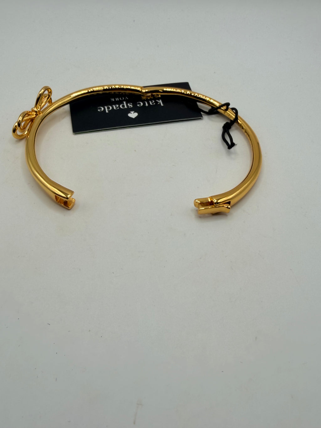 Kate Spade Gold Tone Bow Hinged Bangle Bracelet NWT - One Size / Gold / New with Tags