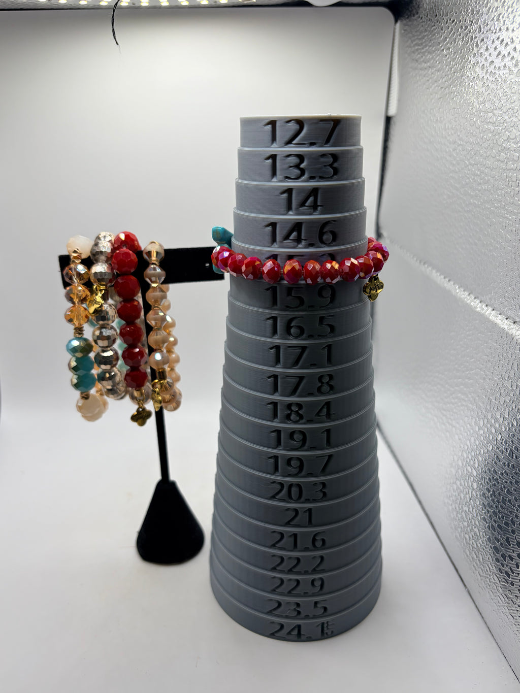 Unknown Beaded Stretch Bracelet Lot Of 5 Crystal Charm Set Multicolor