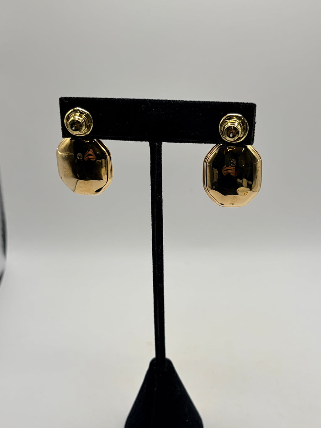 Swarovski Chroma Gold-Tone Plated Octagon Cut Drop Earrings Box Women's