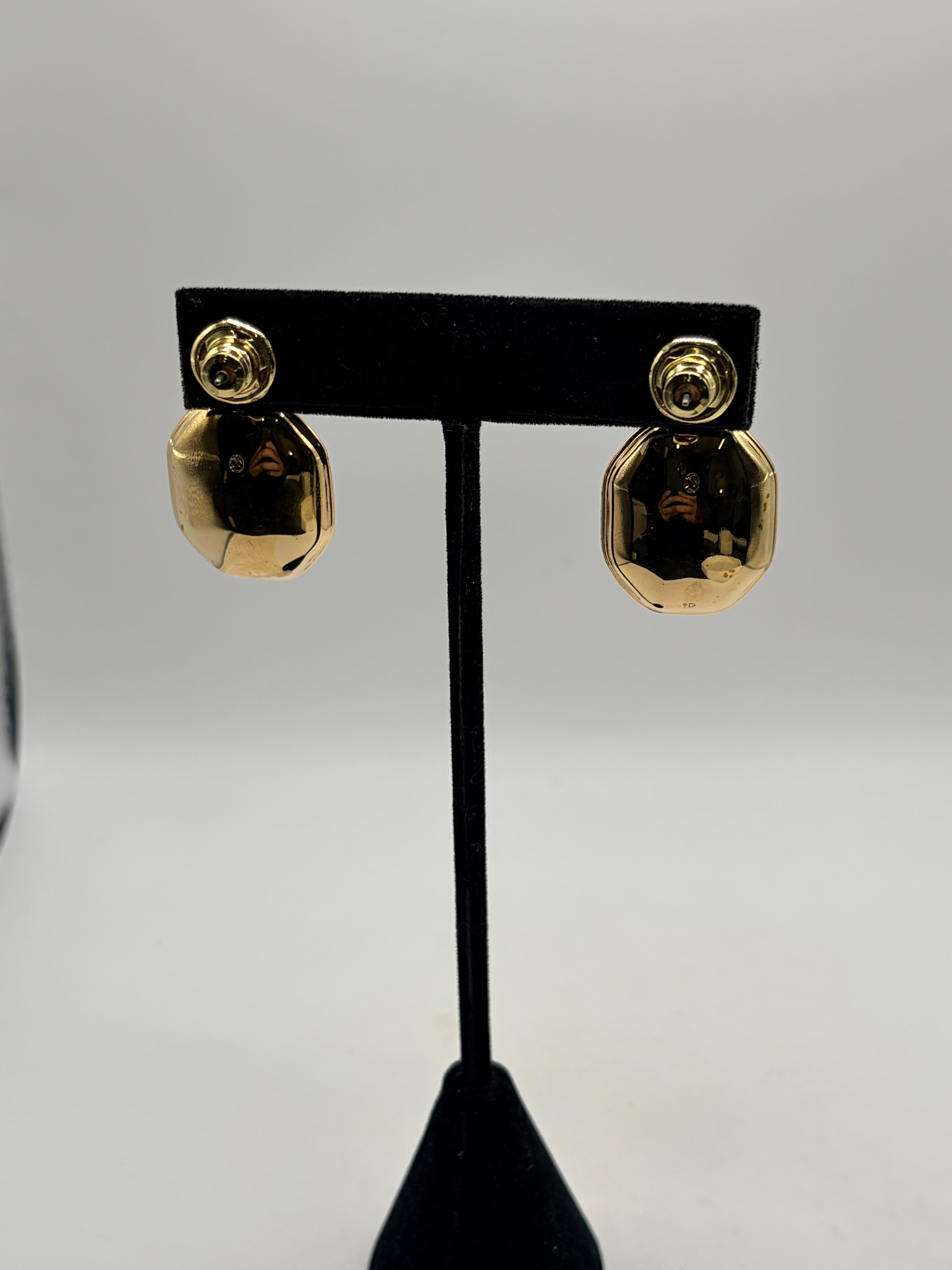 Swarovski Chroma Gold-Tone Plated Octagon Cut Drop Earrings Box Women's