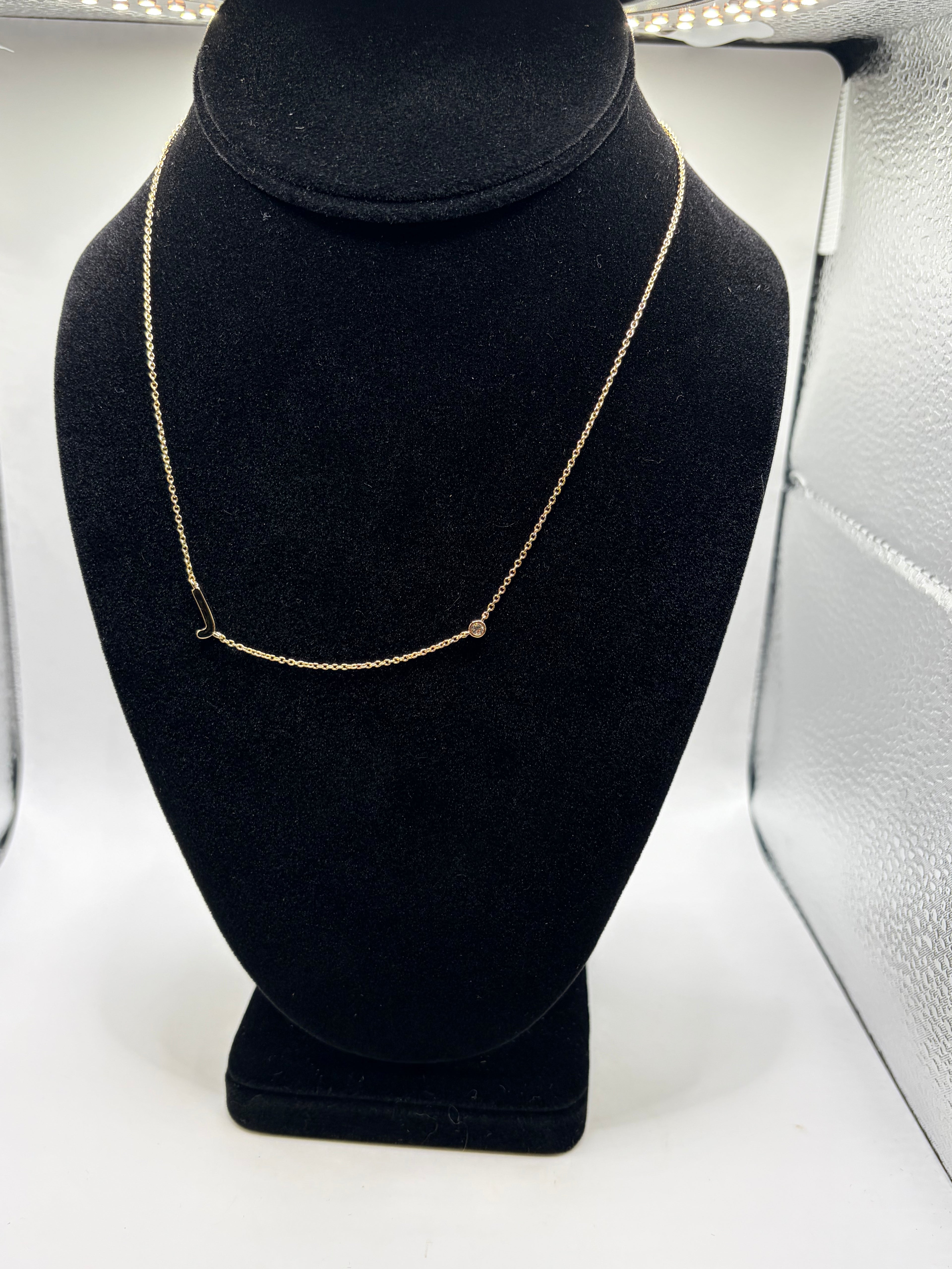 Maya Brenner Initial Necklace with Diamond Gold J Women's