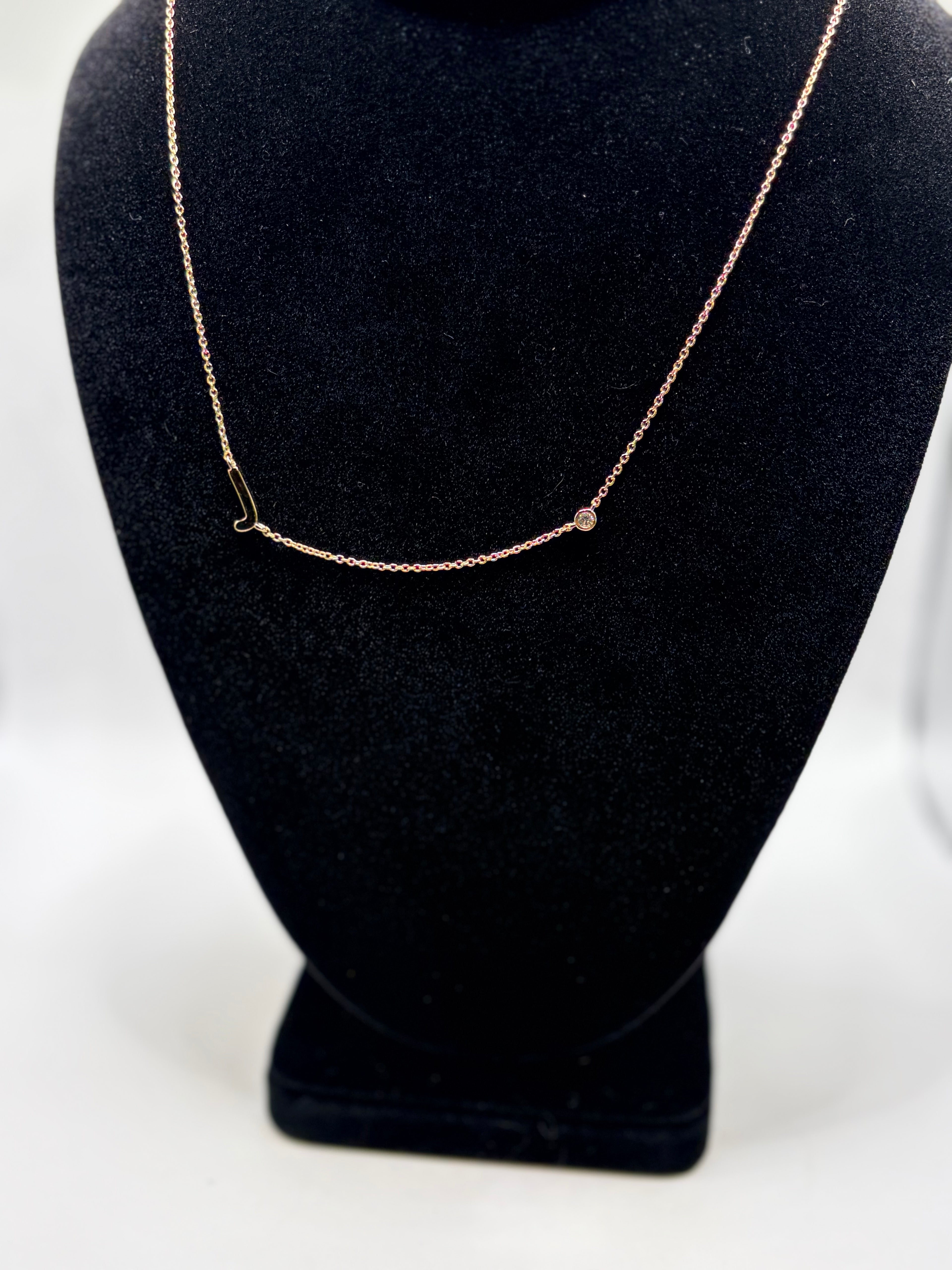 Maya Brenner Initial Necklace with Diamond Gold J Women's