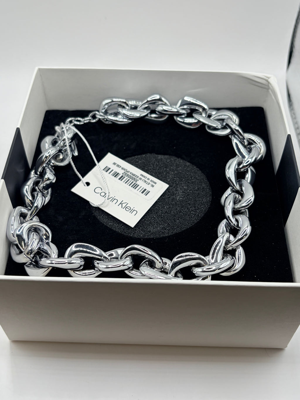 Calvin Klein 35000052 Chain Bracelet Silver Tone New With Tags Box