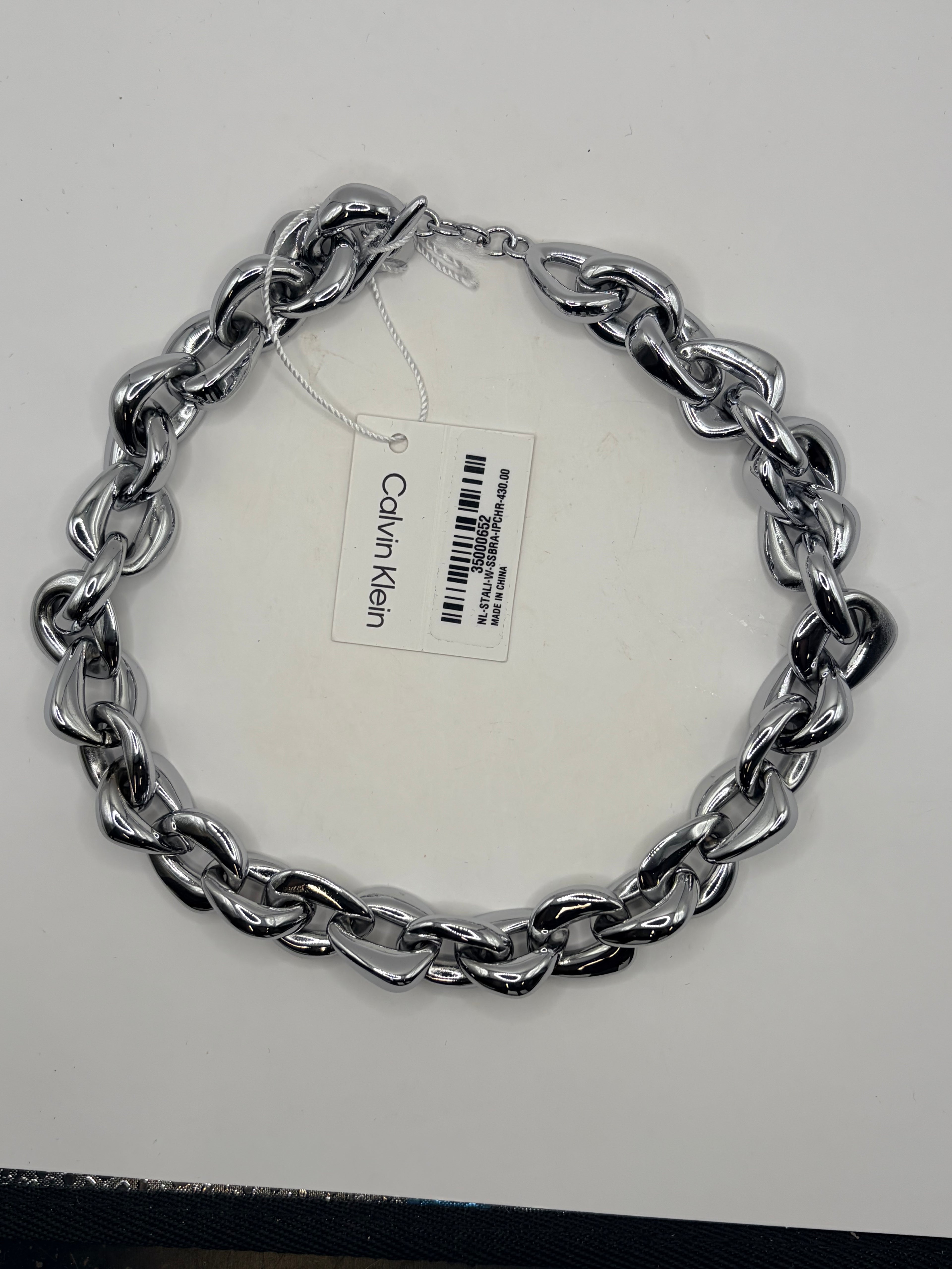 Calvin Klein 35000052 Chain Bracelet Silver Tone New With Tags Box