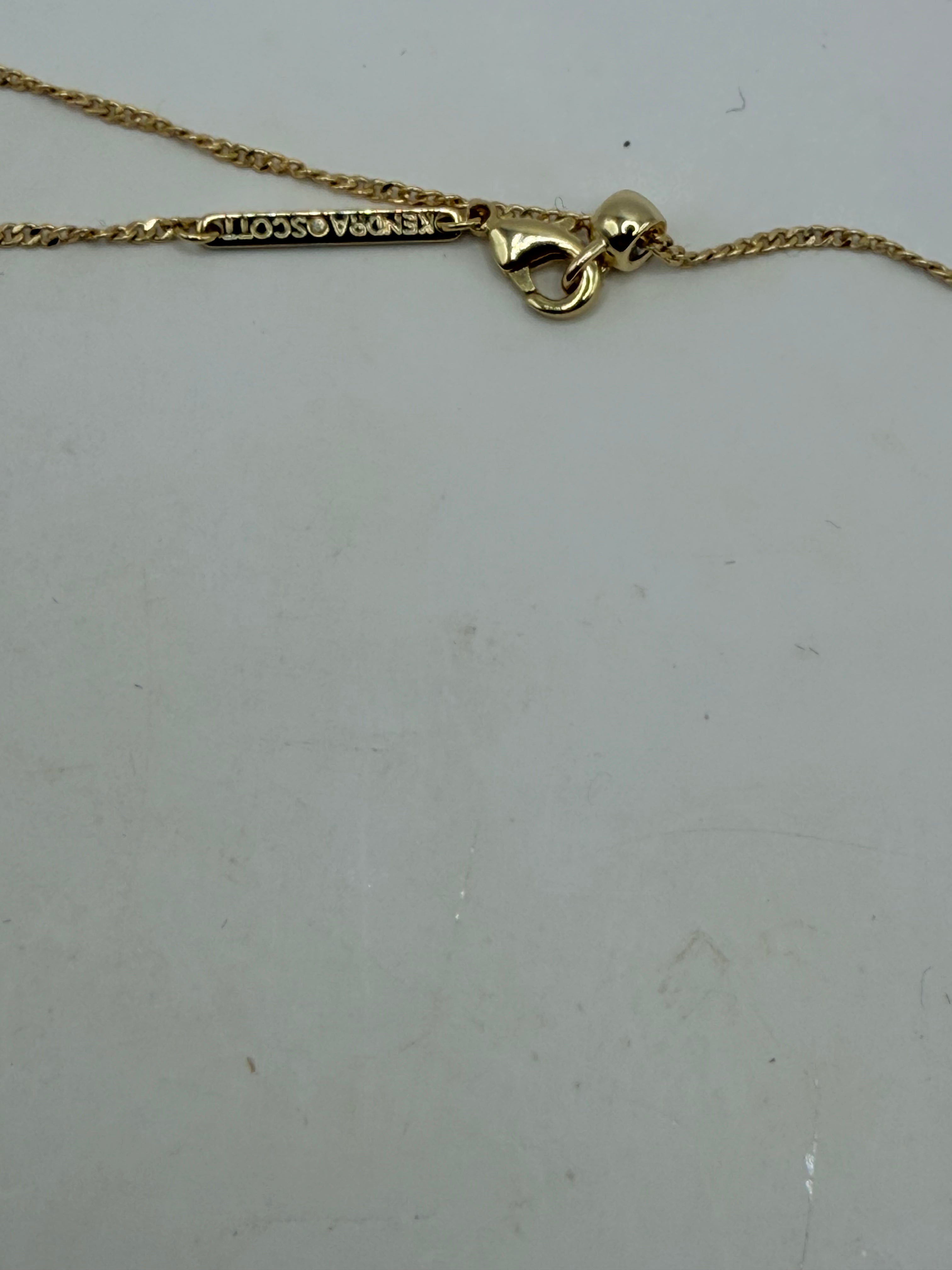 Kendra Scott Haley Bow Gold Short Pendant Necklace Pink Gold Necklace Women's