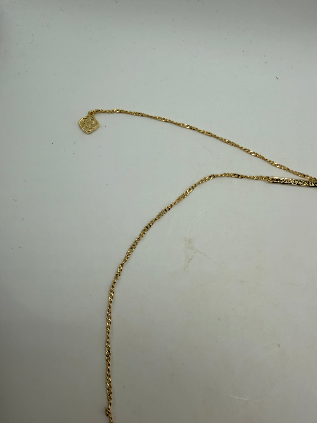Kendra Scott Haley Bow Gold Short Pendant Necklace Pink Gold Necklace Women's