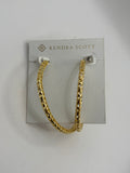Kendra Scott Byzantine Gold Tone Hoop Earrings Post Original Card Women's