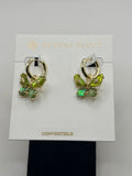 Kendra Scott Bianca Butterfly Green Huggie Earrings Convertible Women's