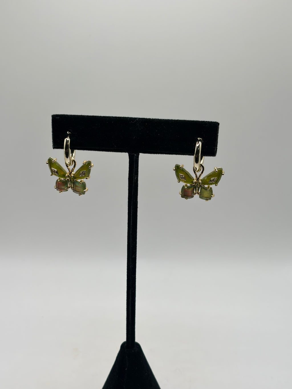 Kendra Scott Bianca Butterfly Green Huggie Earrings Convertible Women's