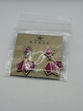 Barse Pink Agate and Spiny Oyster Shell Matrix Gold Earrings Women's