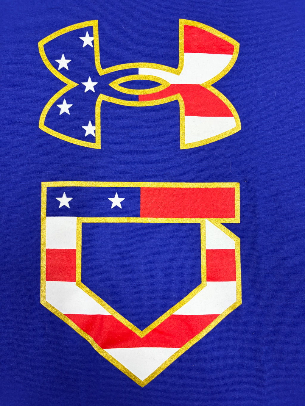 Under Armour Freedom Icon Baseball T-Shirt Royal Blue Small Loose