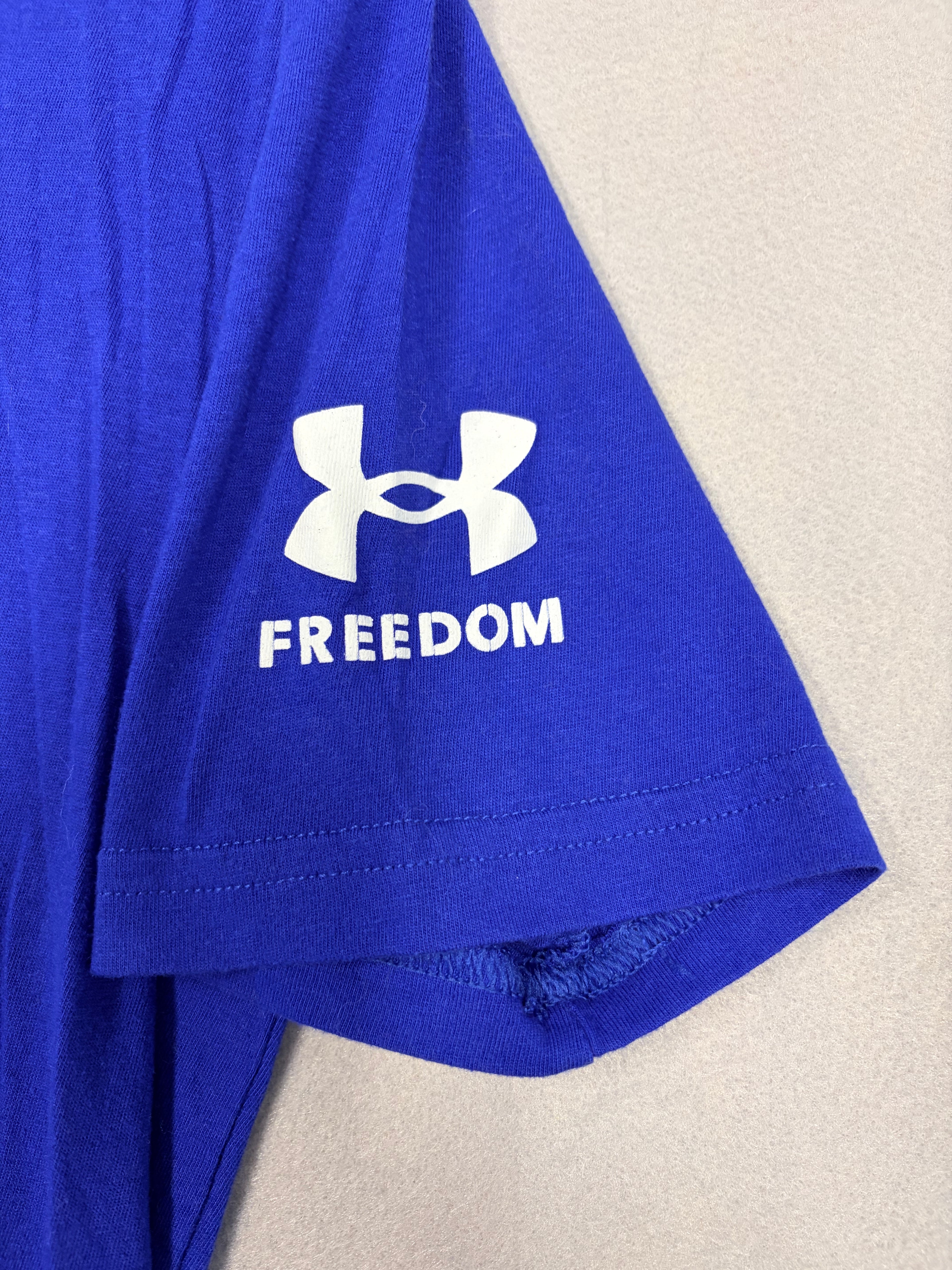 Under Armour Freedom Icon Baseball T-Shirt Royal Blue Small Loose
