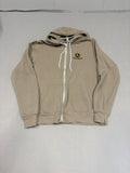 John Deere Full-Zip Hoodie M Khaki Bella+Canvas Embroidered Logo