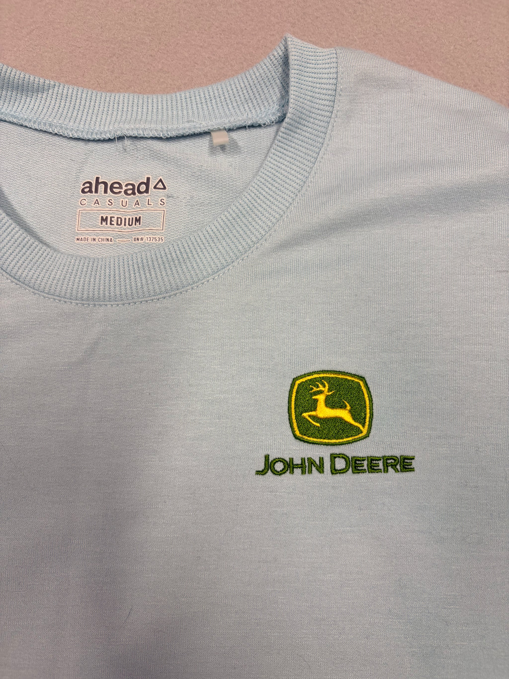 John Deere Ahead Casuals Gray Medium Long Sleeve Shirt