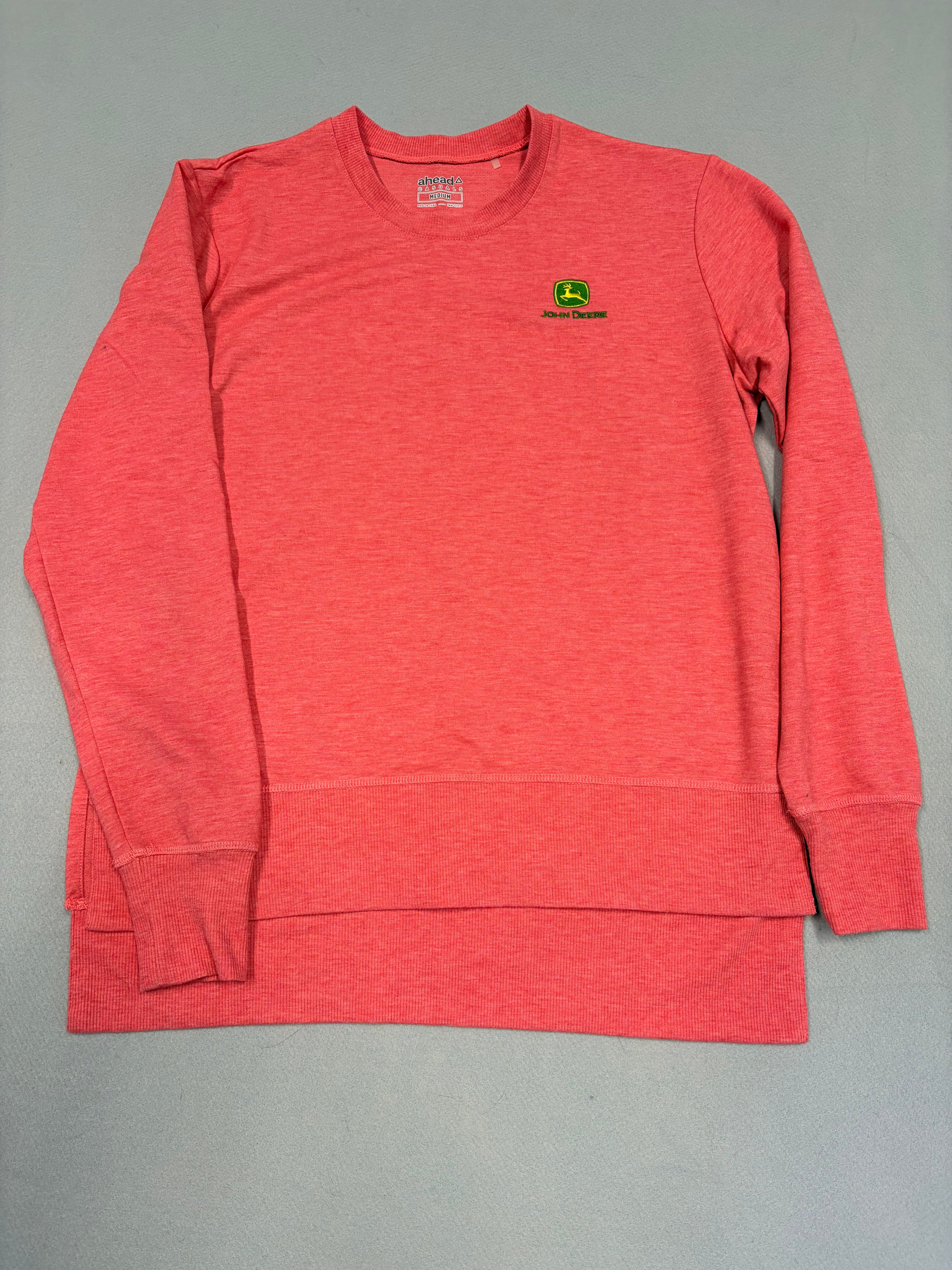 John Deere Ahead Casuals Coral Medium Long Sleeve Shirt