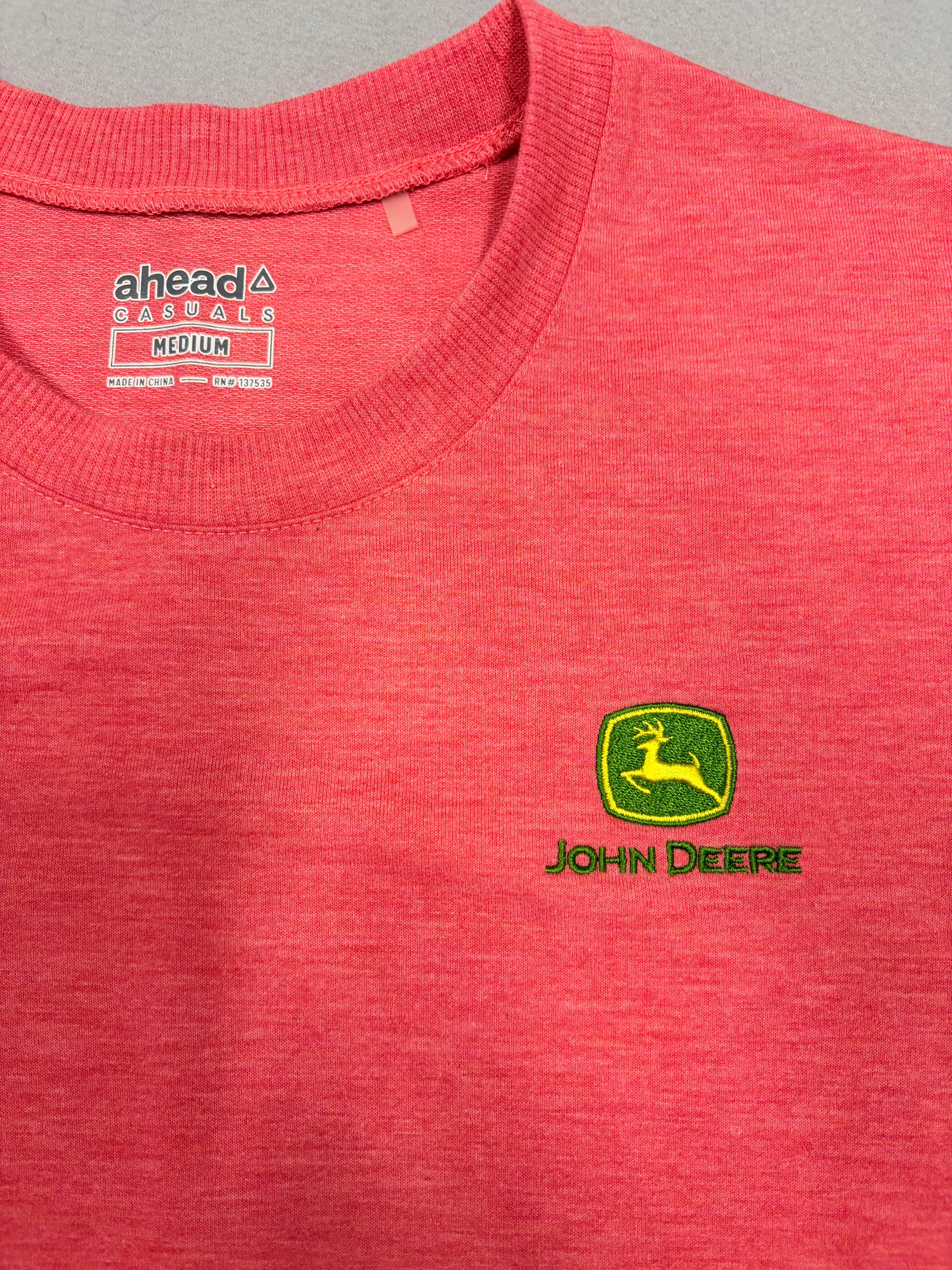 John Deere Ahead Casuals Coral Medium Long Sleeve Shirt
