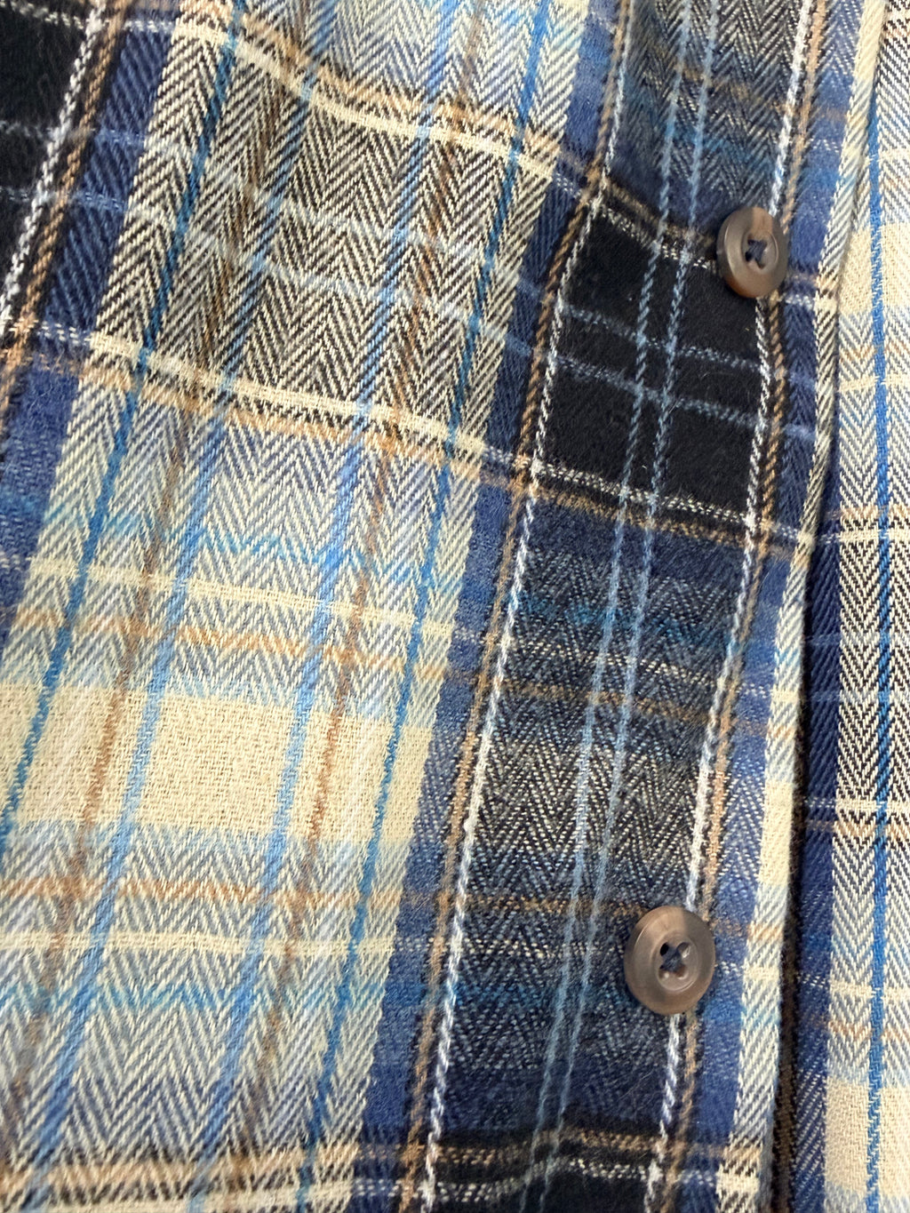 Burnside Blue Plaid Hooded Flannel Shirt Size 16 Men's