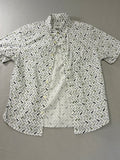 Goodfellow & Co Lizard Print Short Sleeve Button Up Shirt White M Men's