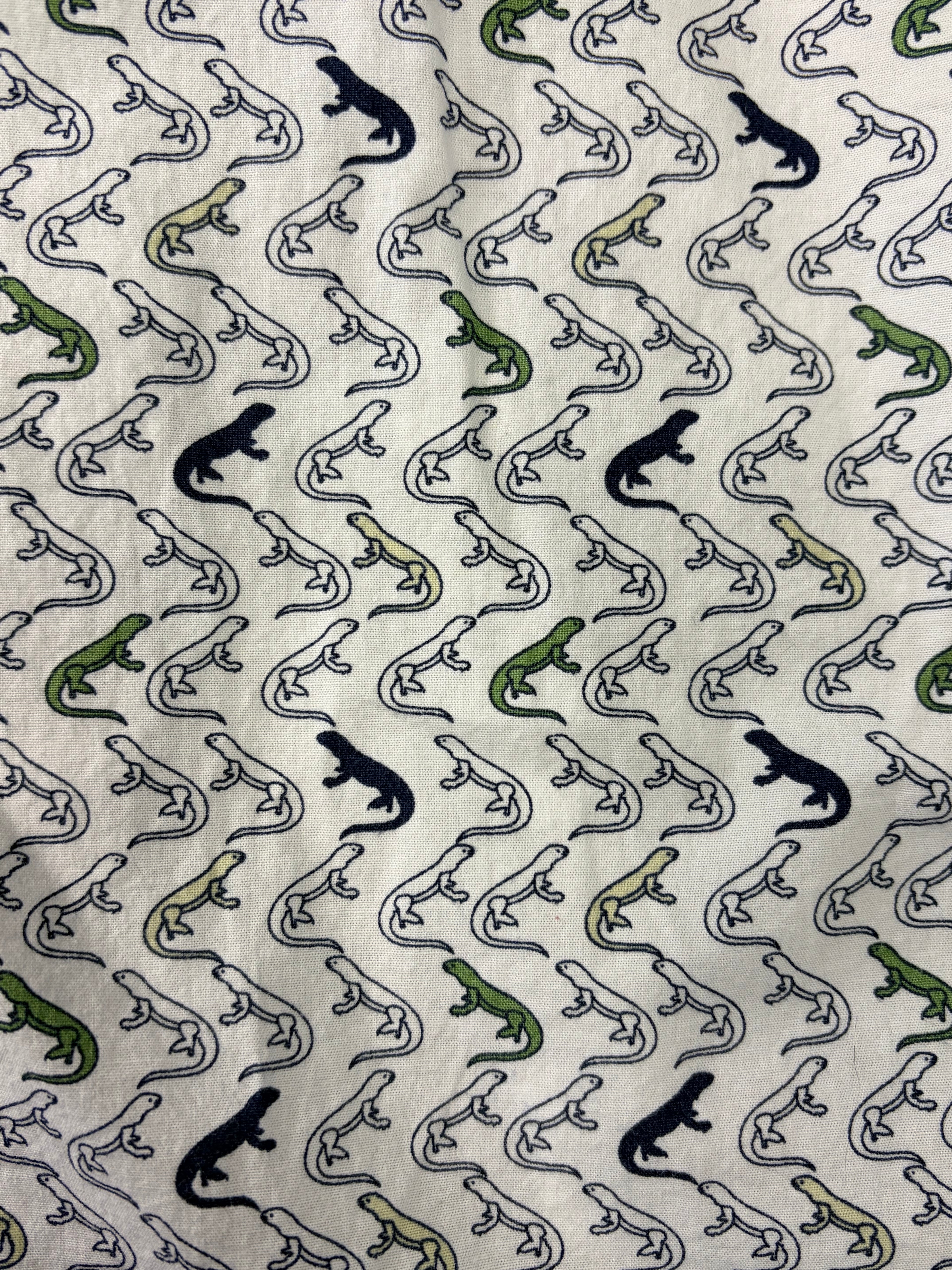 Goodfellow & Co Lizard Print Short Sleeve Button Up Shirt White M Men's