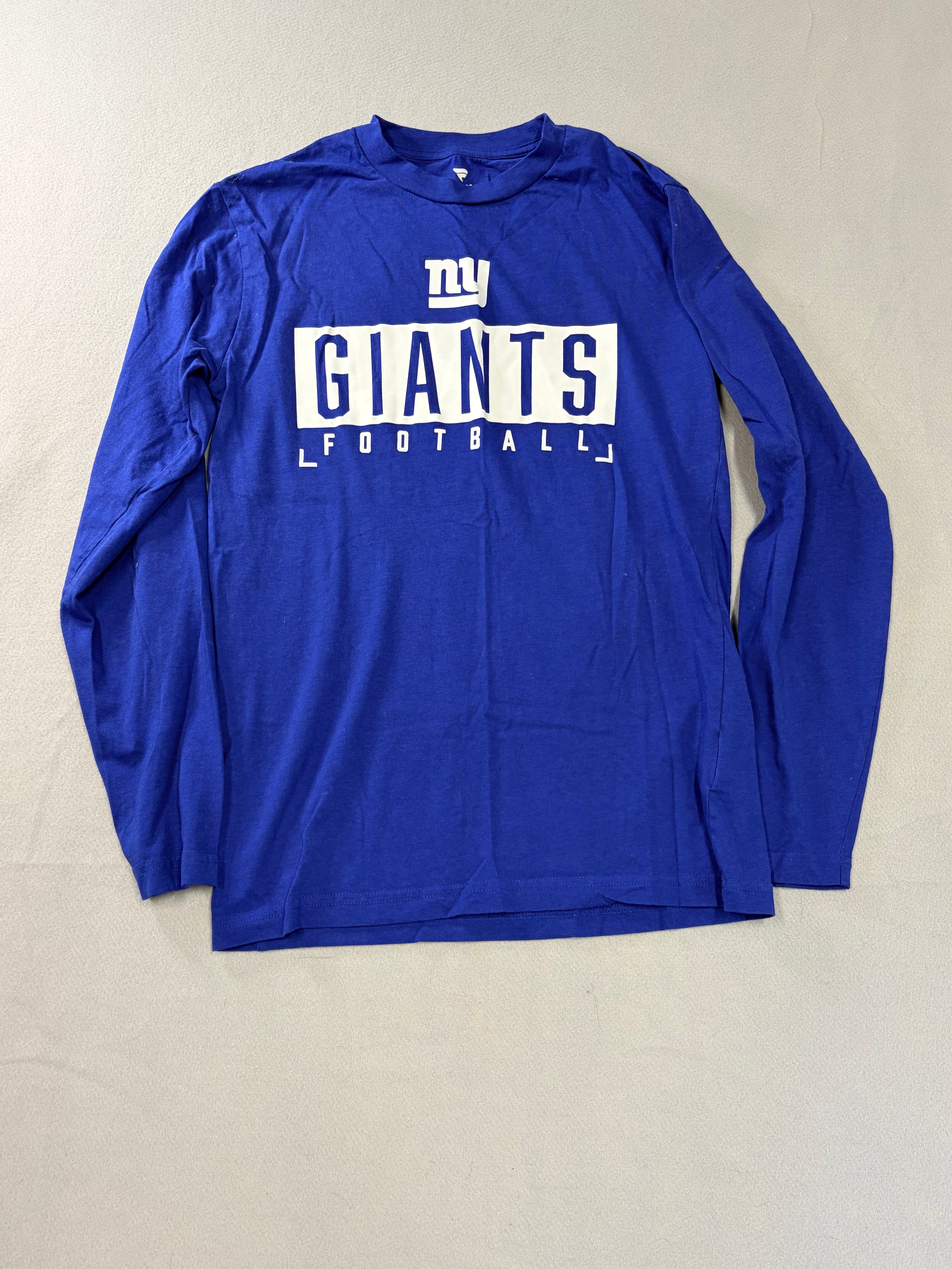 Fanatics New York Giants Wordmark Long Sleeve T-Shirt Small Blue Men's