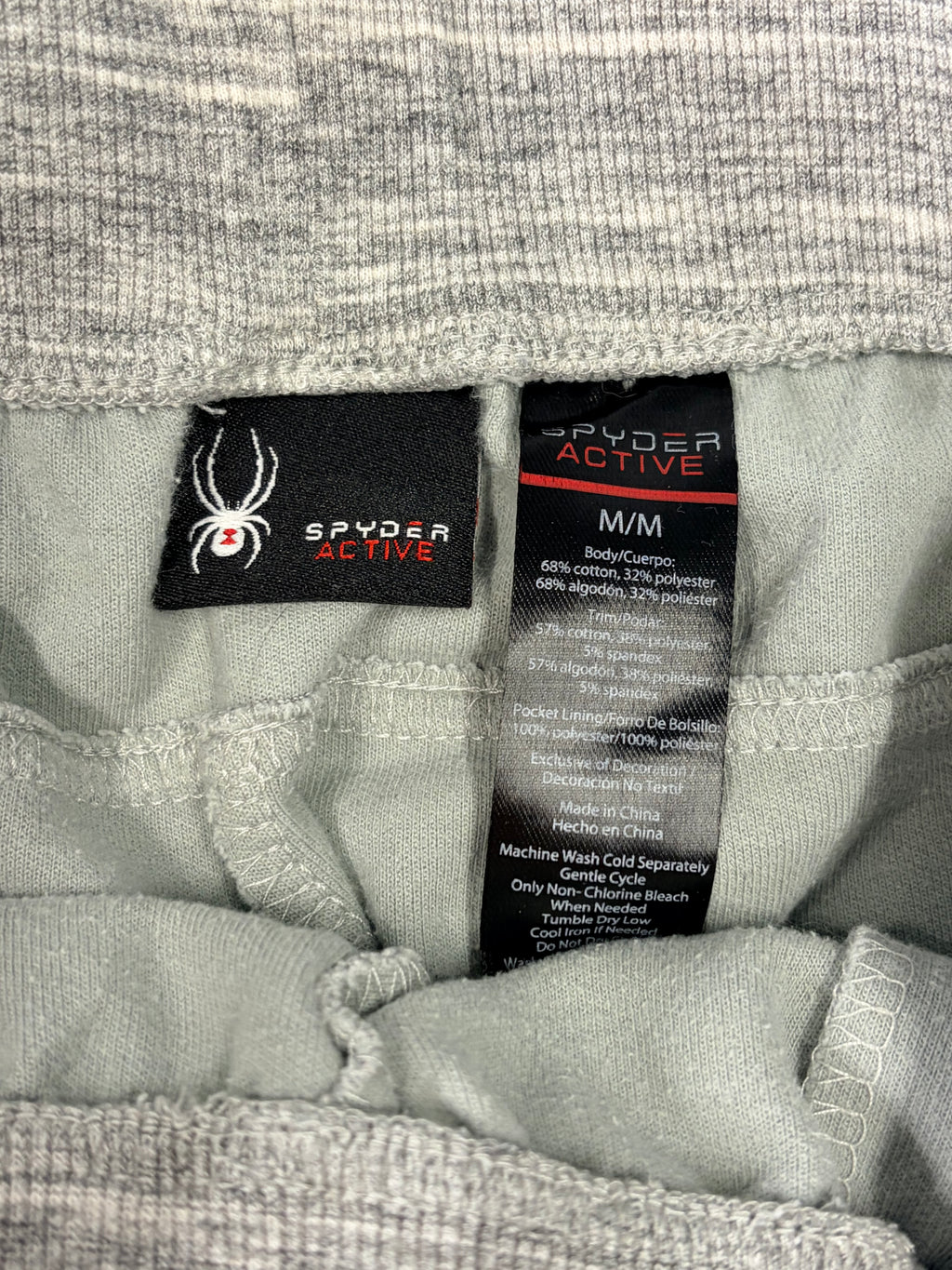 Spyder Active Mens Medium Gray Joggers Zip Pockets