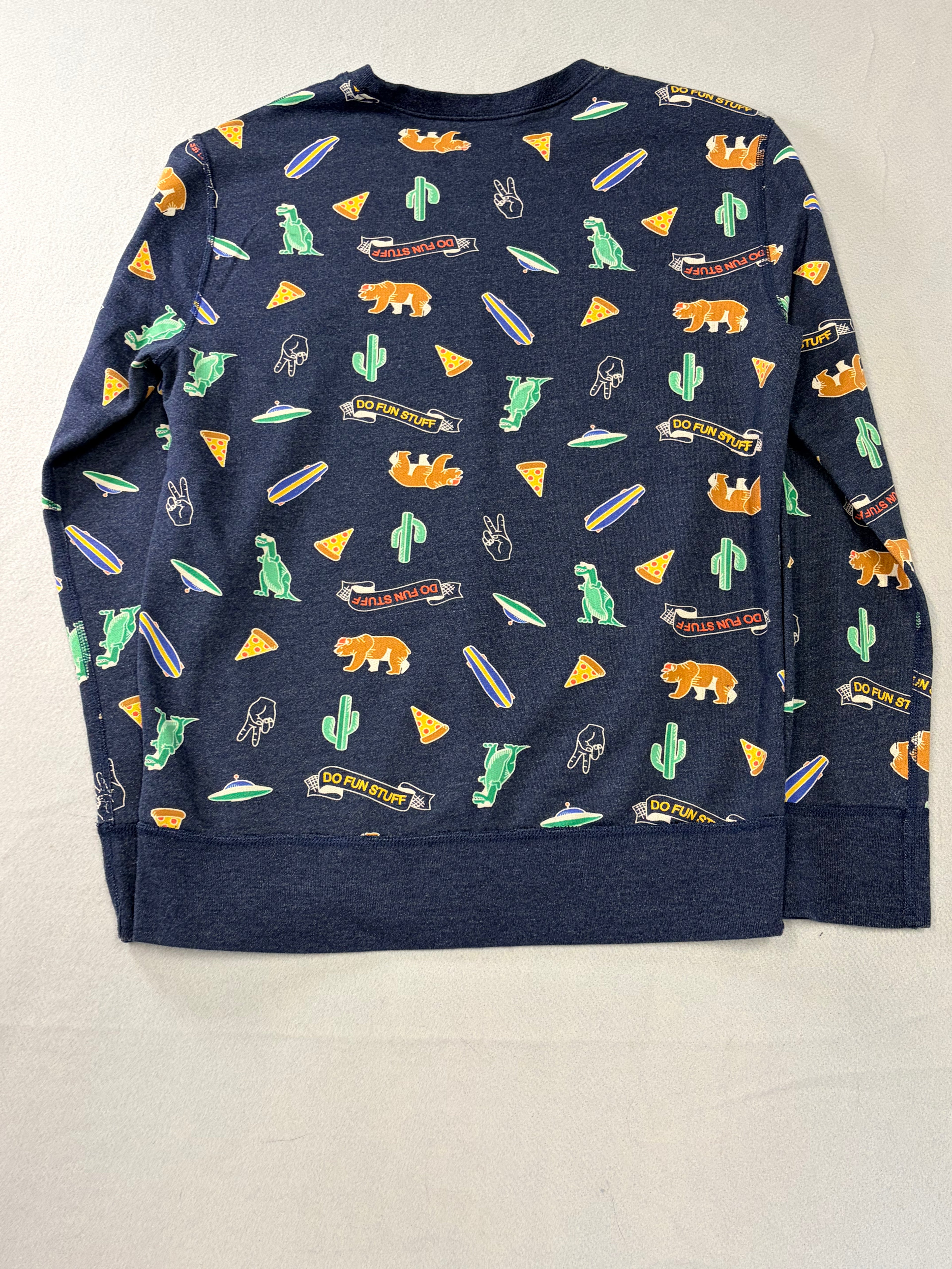 Crewcuts by J.Crew Do Fun Stuff Print Sweatshirt Size 16 Navy
