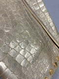Hammitt Gold Croc-Embossed Leather Clutch Studded Women's