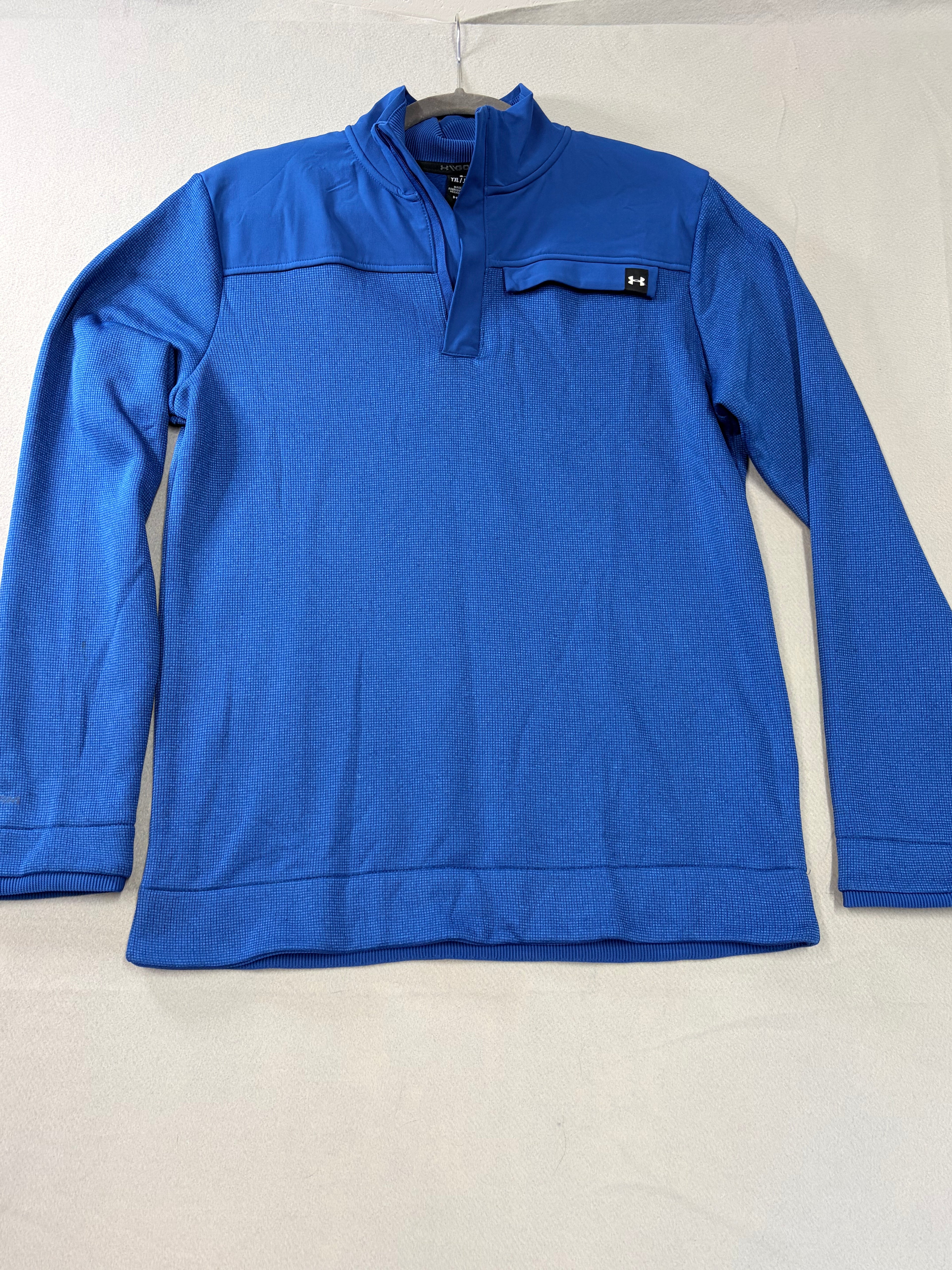 Under Armour Golf Storm Boys Youth XL Blue Quarter Zip Pullover