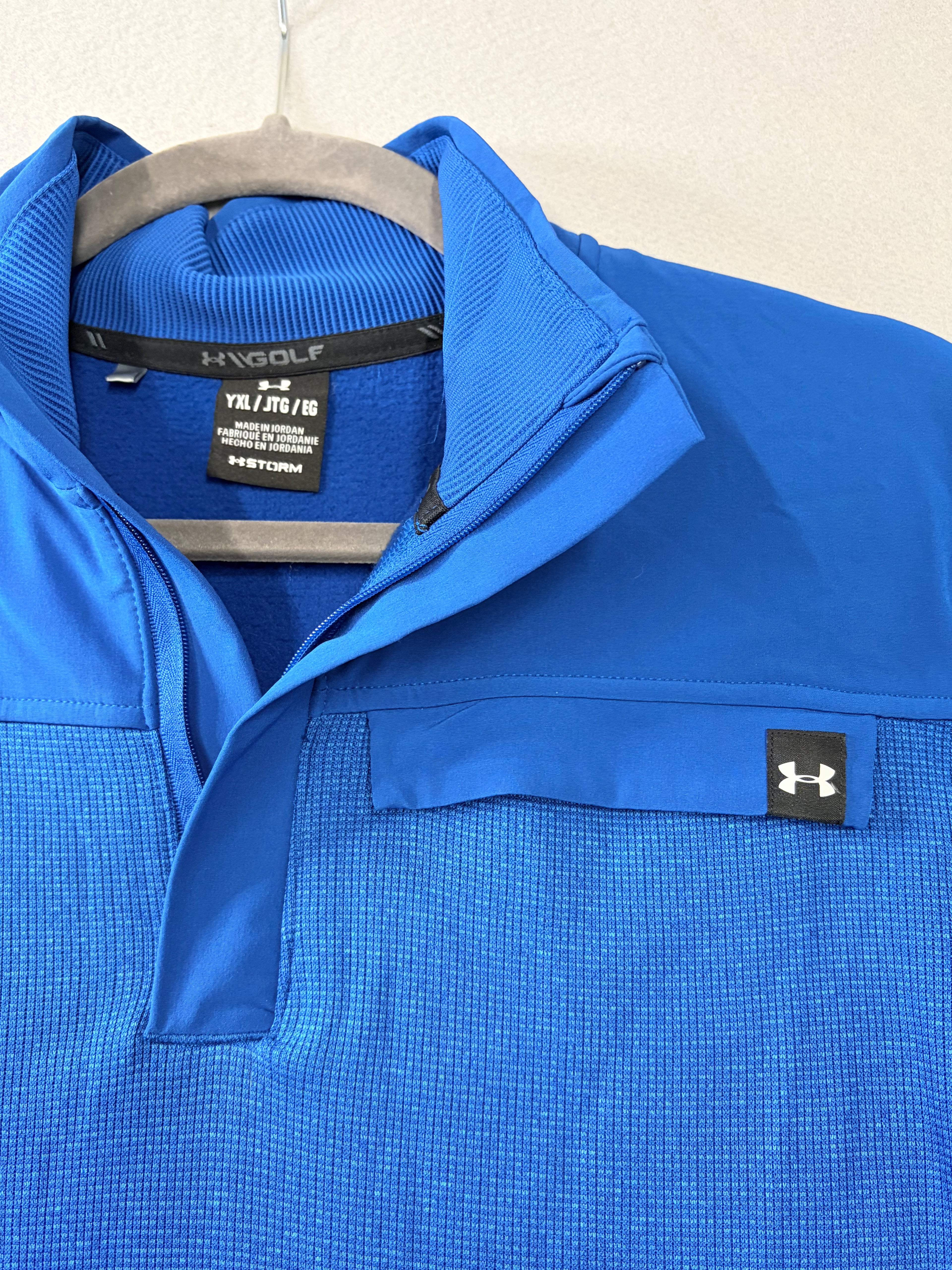 Under Armour Golf Storm Boys Youth XL Blue Quarter Zip Pullover