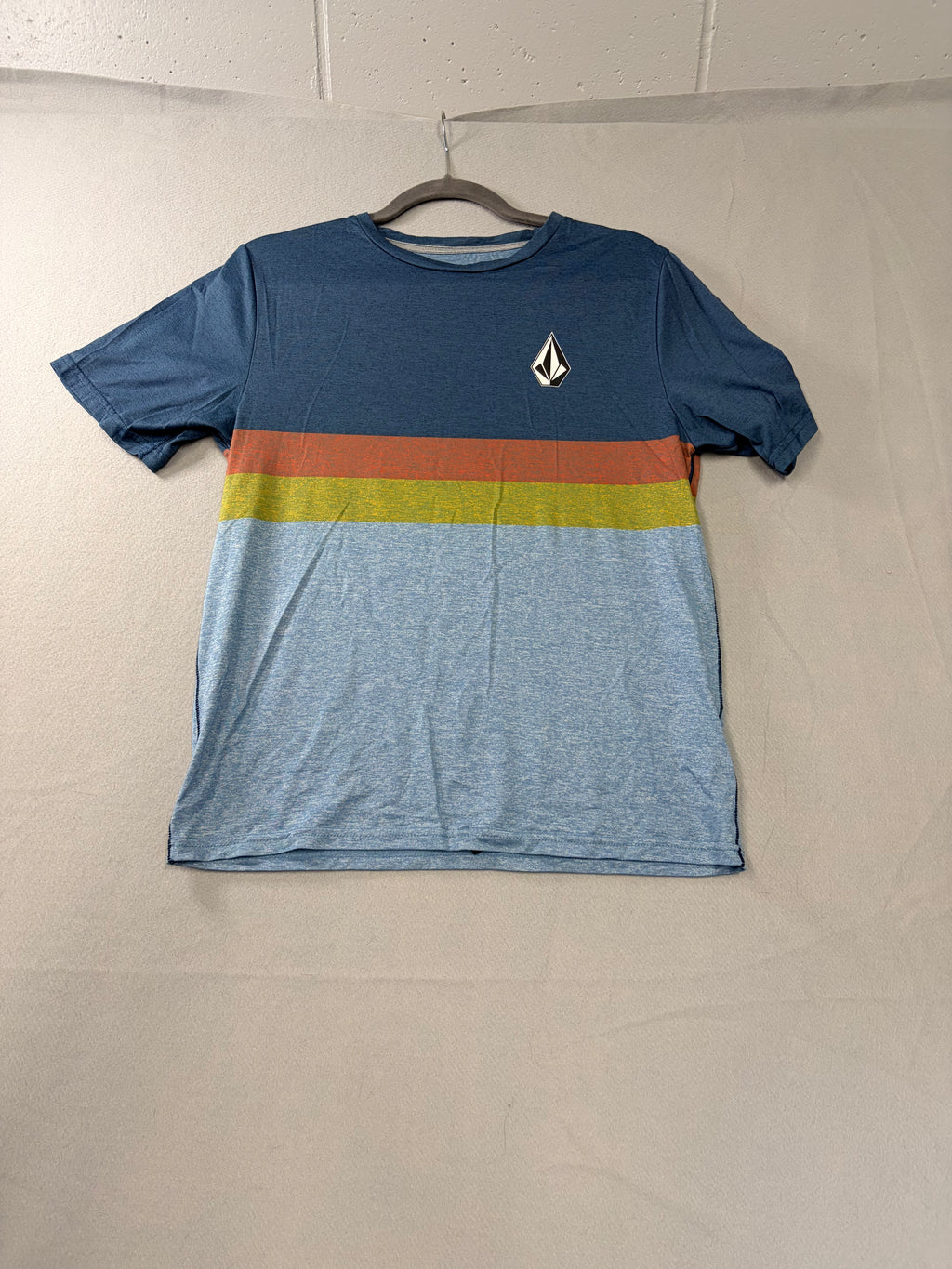 Volcom Lido Colorblock Stripe Blue Youth XL T-Shirt UPF 30+