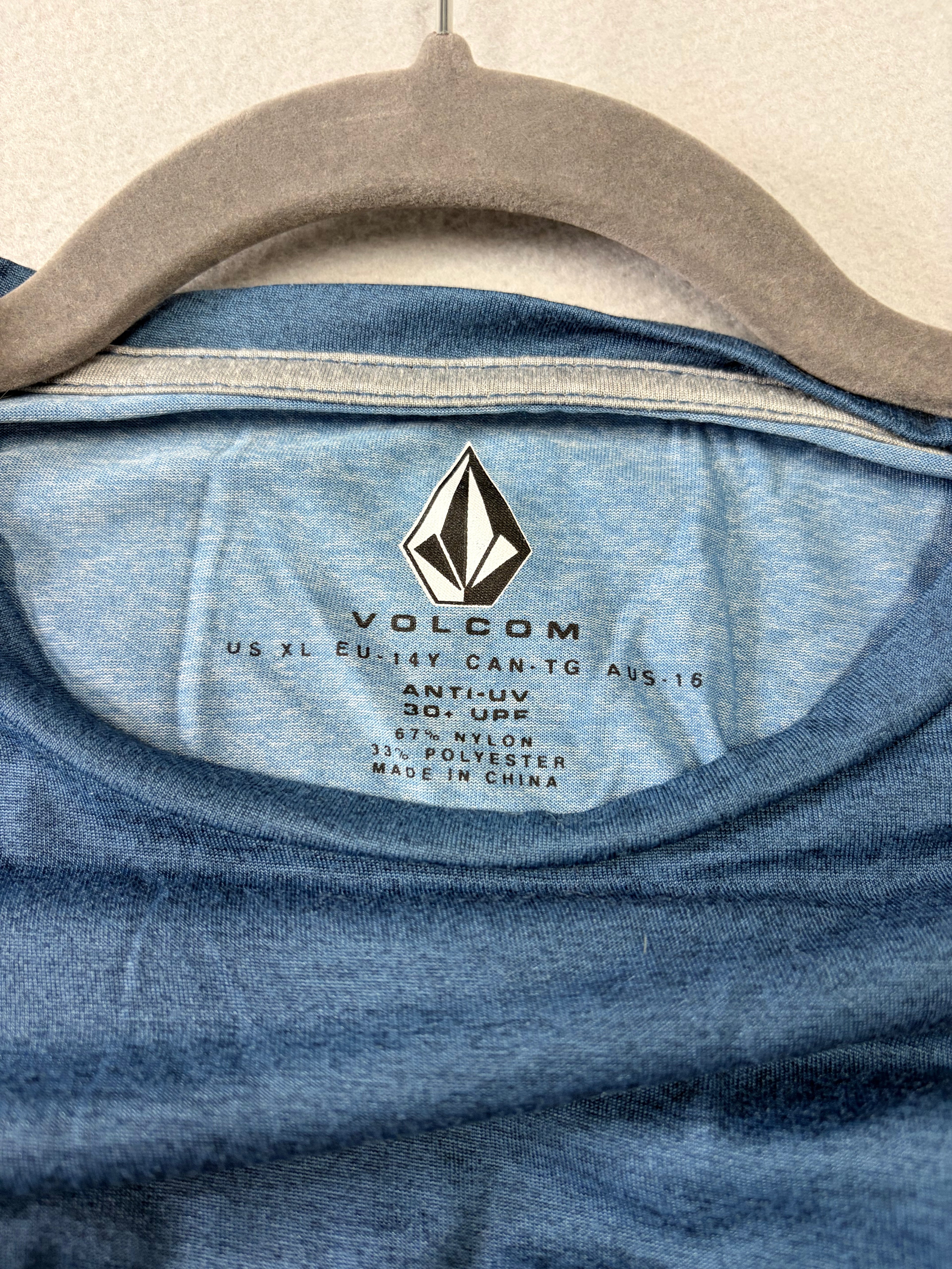 Volcom Lido Colorblock Stripe Blue Youth XL T-Shirt UPF 30+