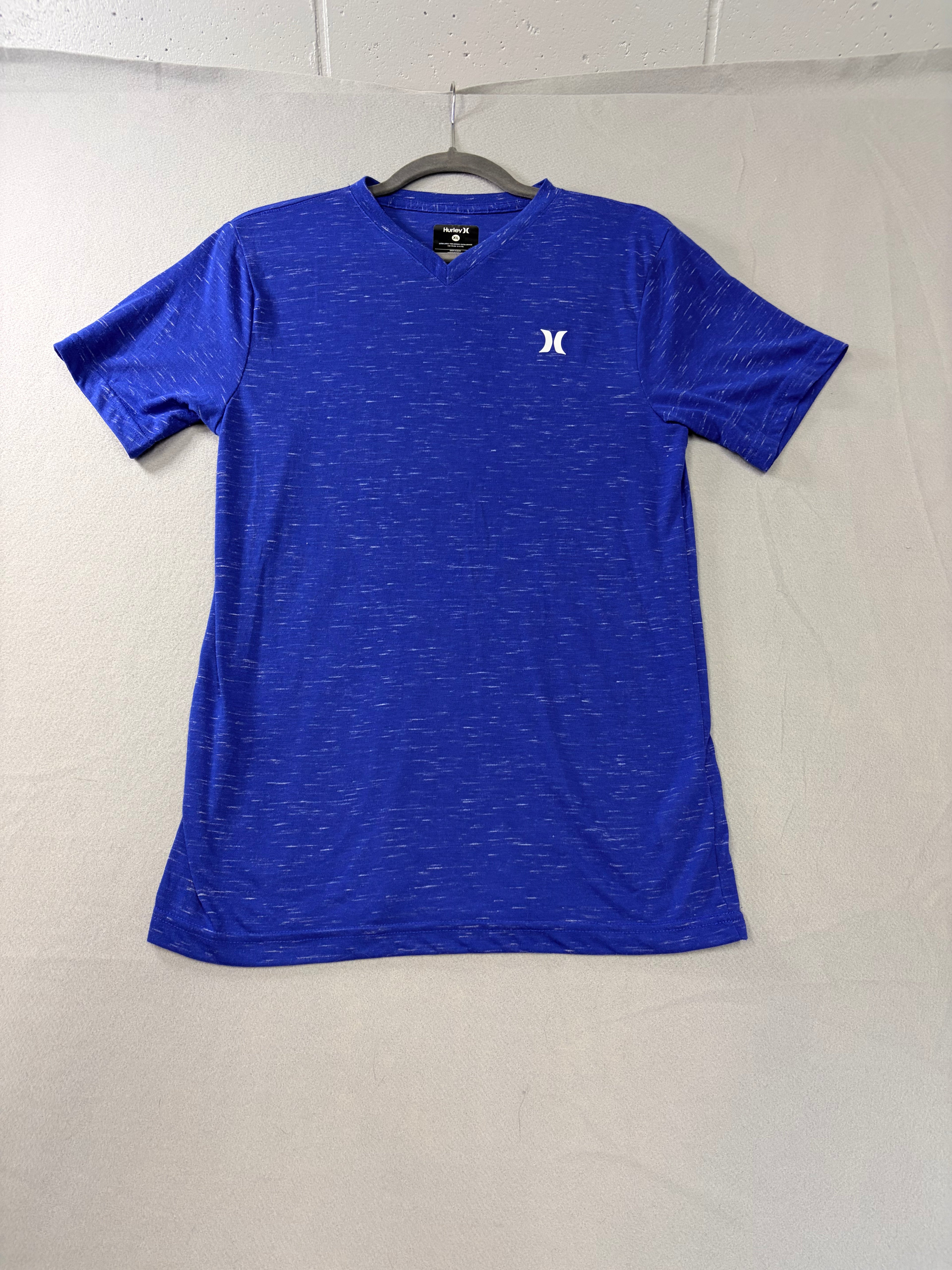 Hurley Soft Basic Cloud Slub Blue XL V-Neck T-Shirt Men's