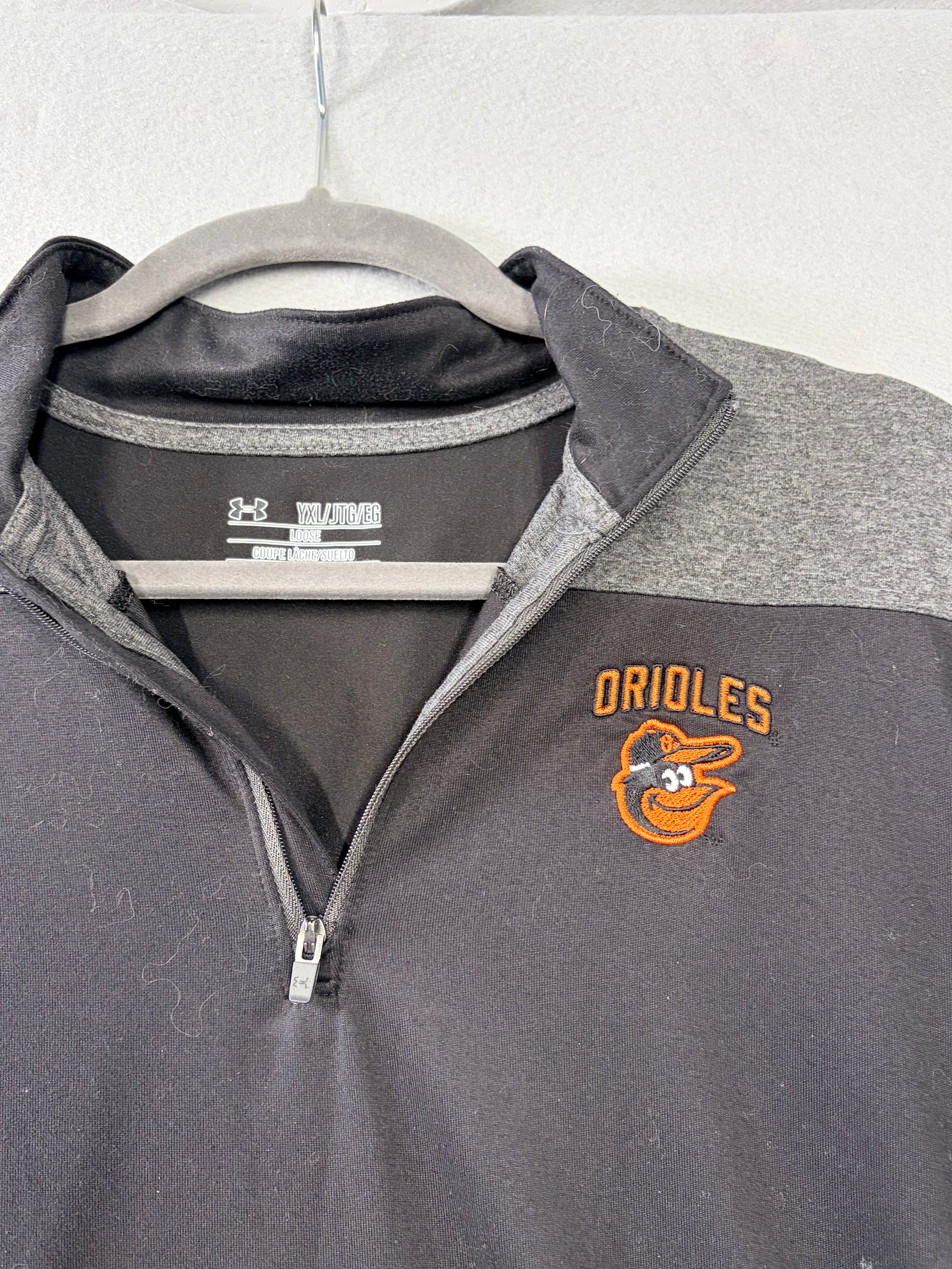 Under Armour Baltimore Orioles 1/4 Zip Pullover Youth XL Black