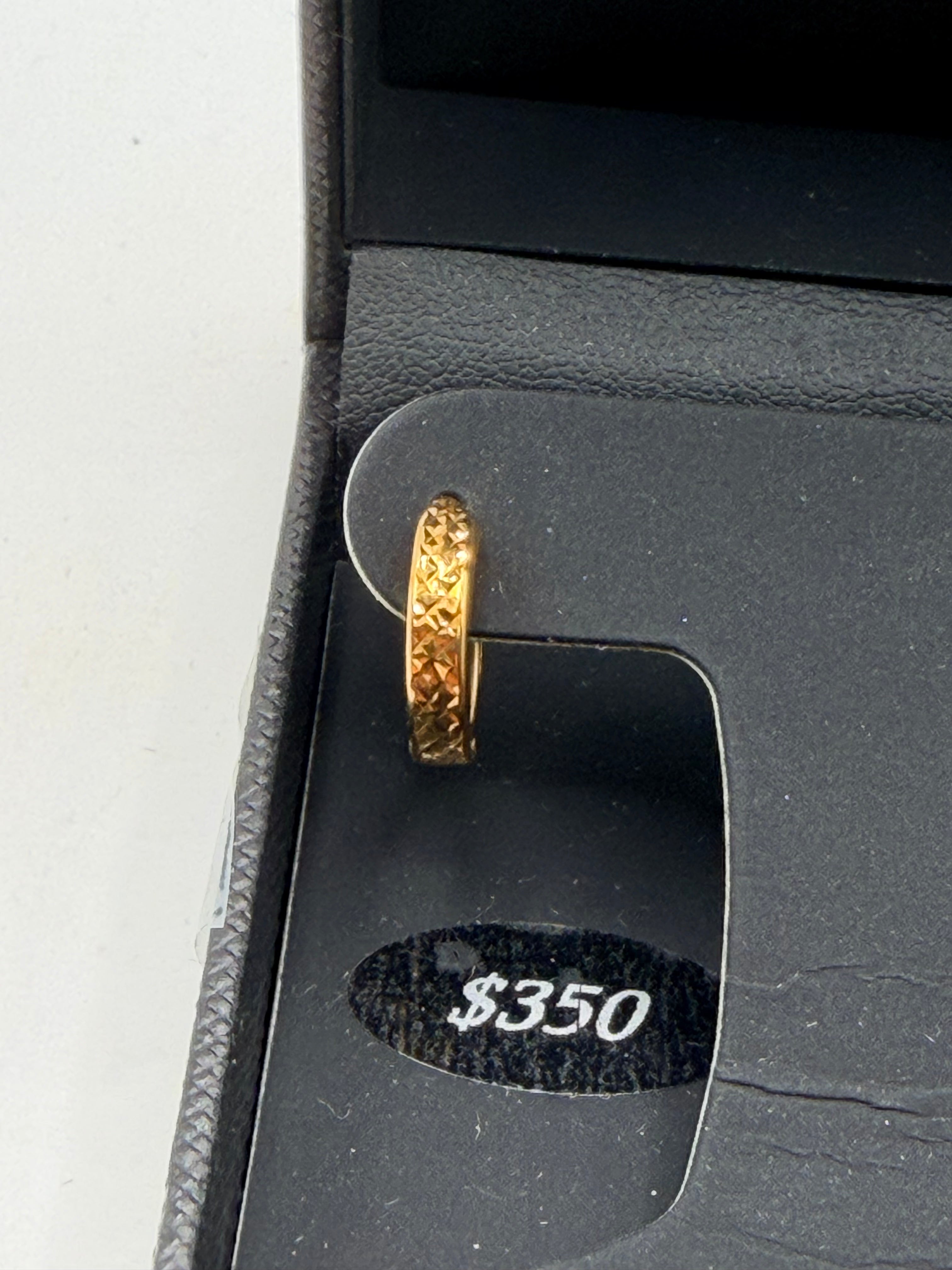 R.H. Macy & Co. 10k Gold Diamond Cut Hoop Earrings - NIB