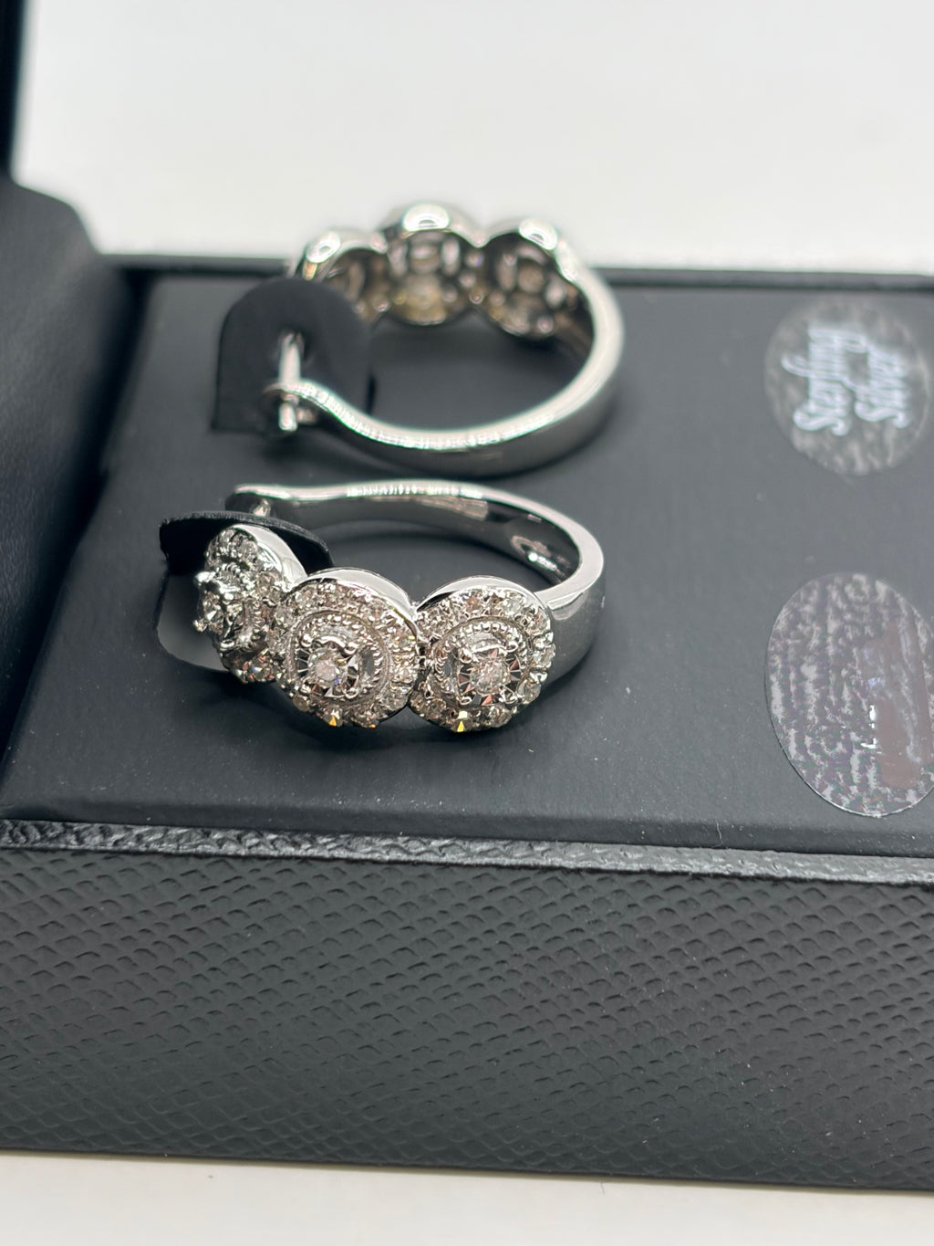 Forever Grown Diamonds Lab Grown Triple Halo Hoop Earrings (1/2 ct. t.w.) Sterling Silver