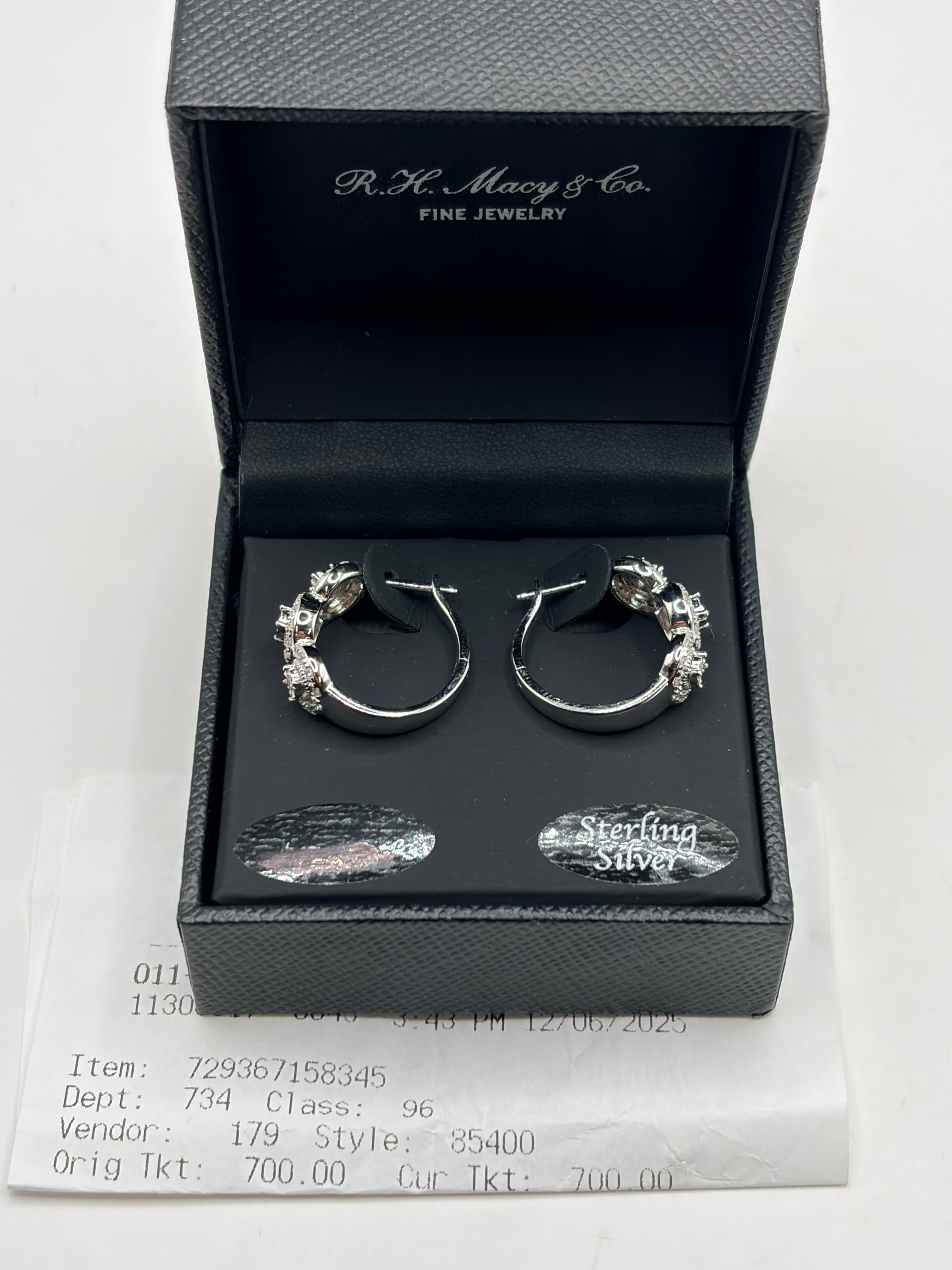 Forever Grown Diamonds Lab Grown Triple Halo Hoop Earrings (1/2 ct. t.w.) Sterling Silver