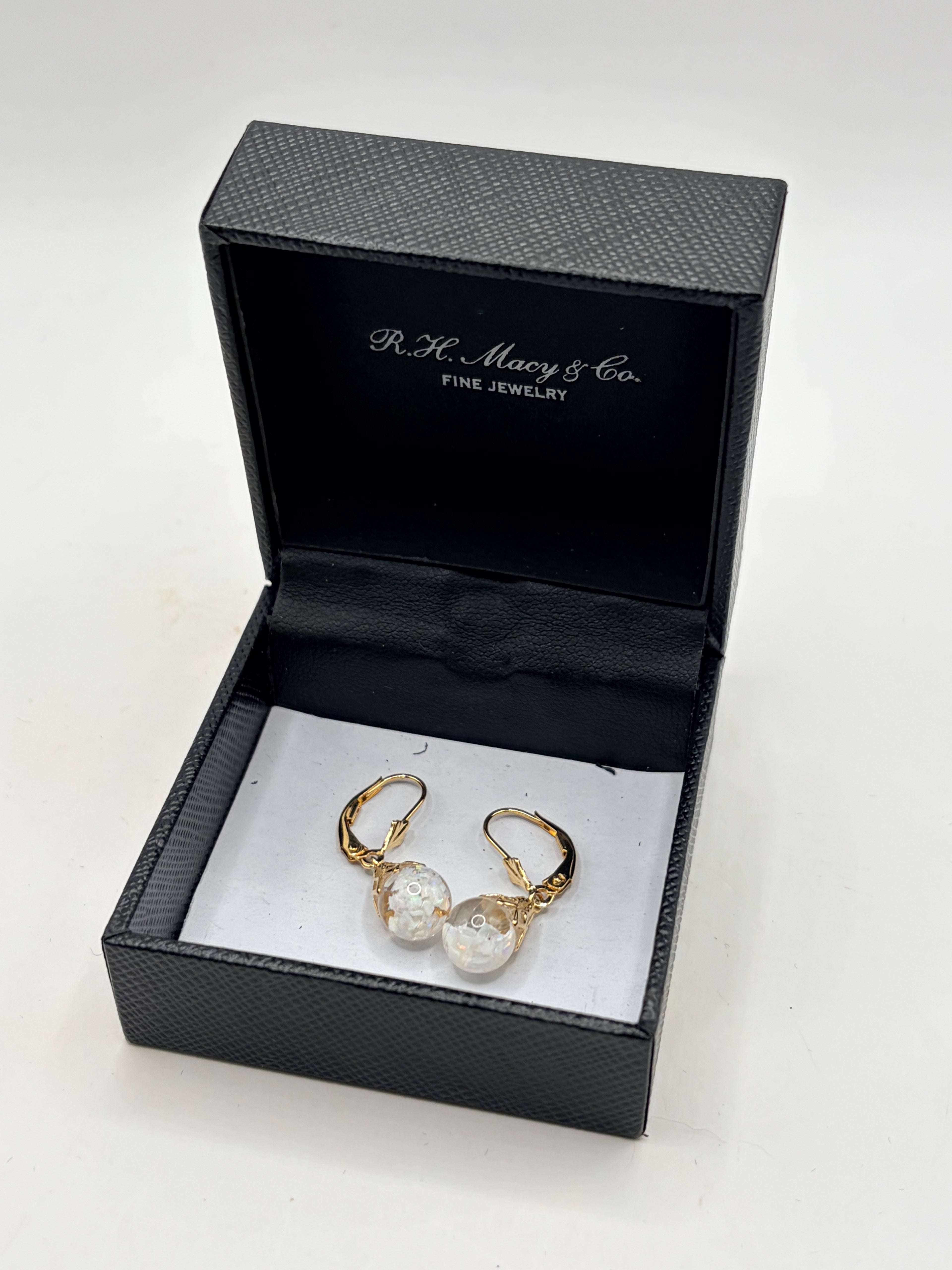 R. H. Macy & Co. Floating Crushed Opal 1 ct.t.w. Drop Earrings in 14k Gold - NIB