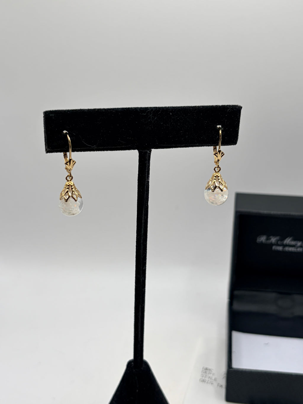 R. H. Macy & Co. Floating Crushed Opal 1 ct.t.w. Drop Earrings in 14k Gold - NIB
