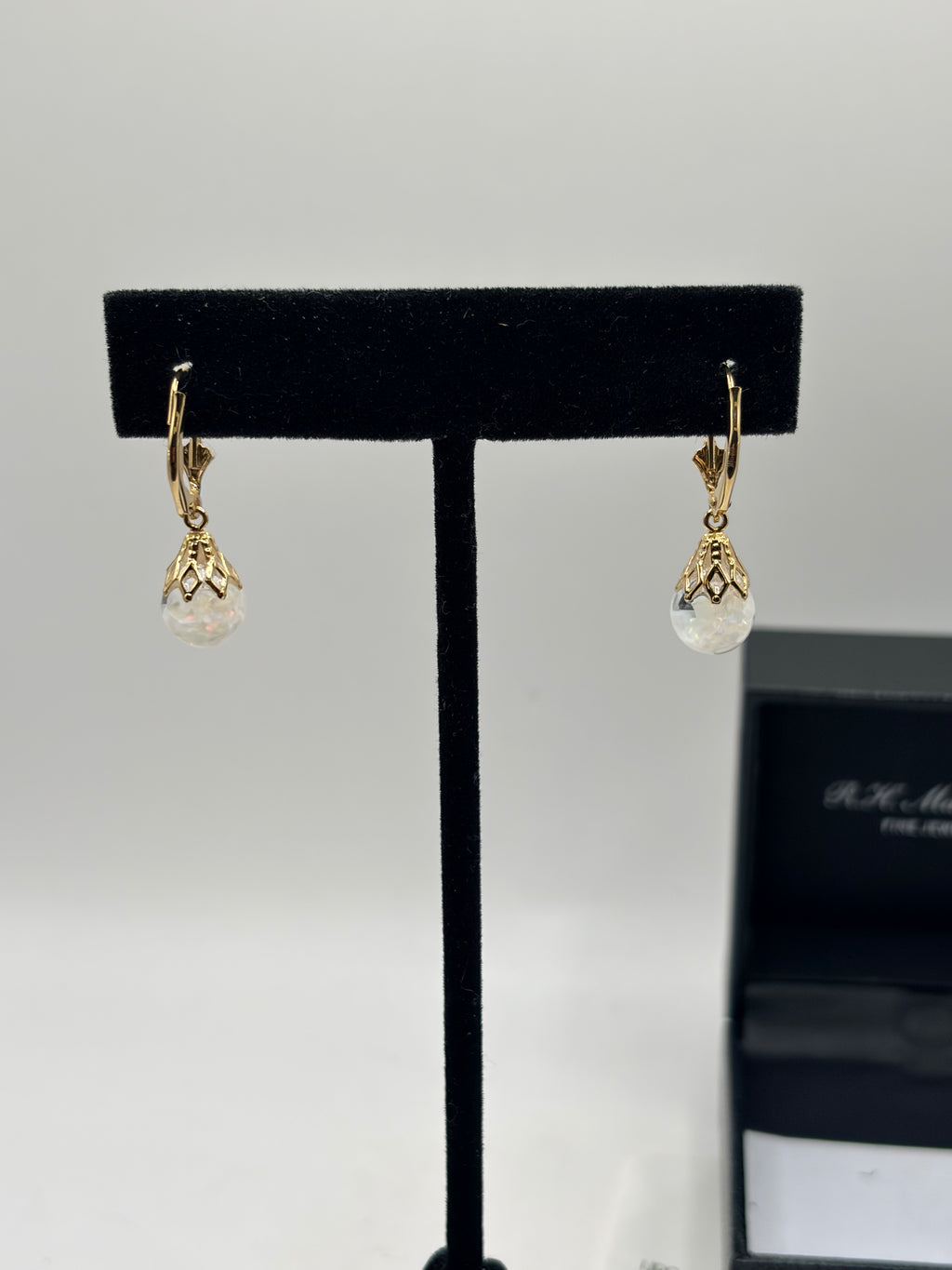 R. H. Macy & Co. Floating Crushed Opal 1 ct.t.w. Drop Earrings in 14k Gold - NIB