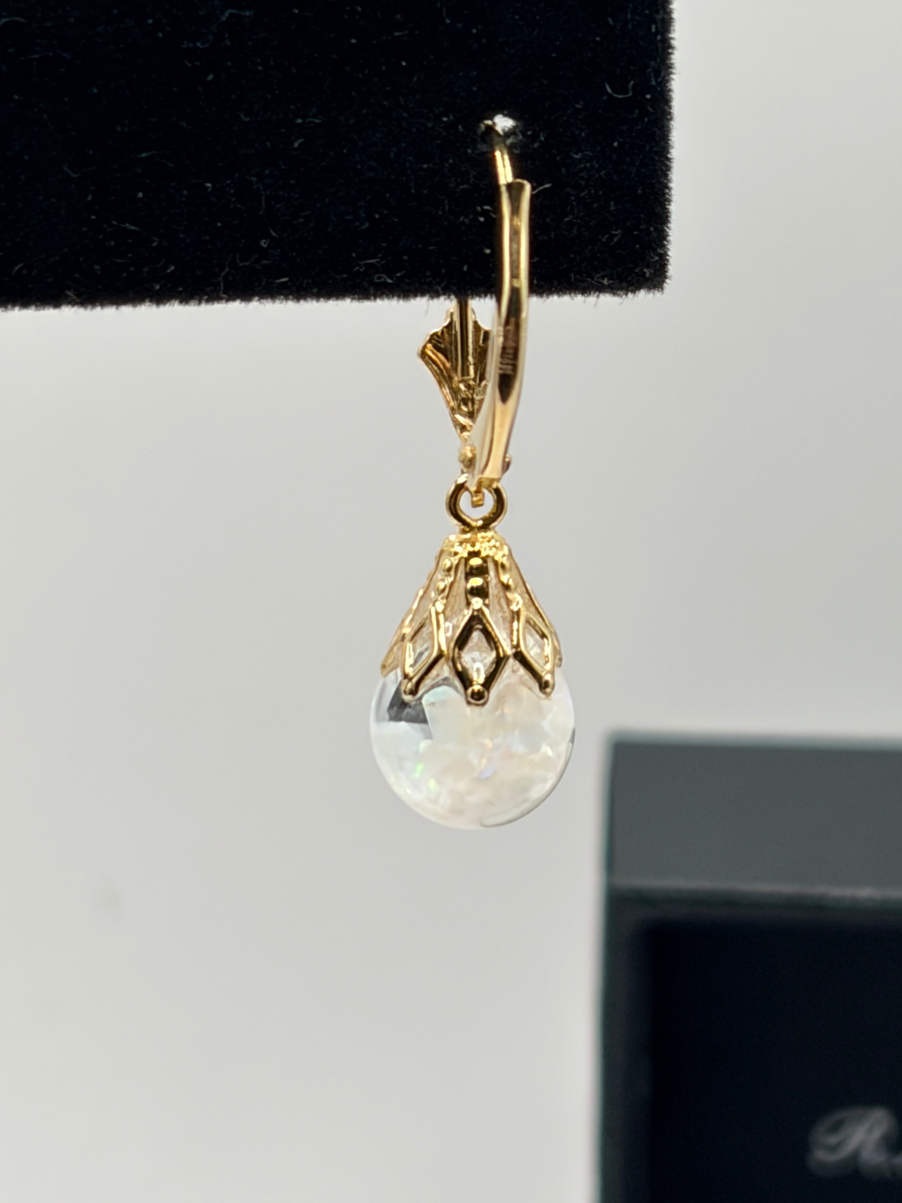 R. H. Macy & Co. Floating Crushed Opal 1 ct.t.w. Drop Earrings in 14k Gold - NIB